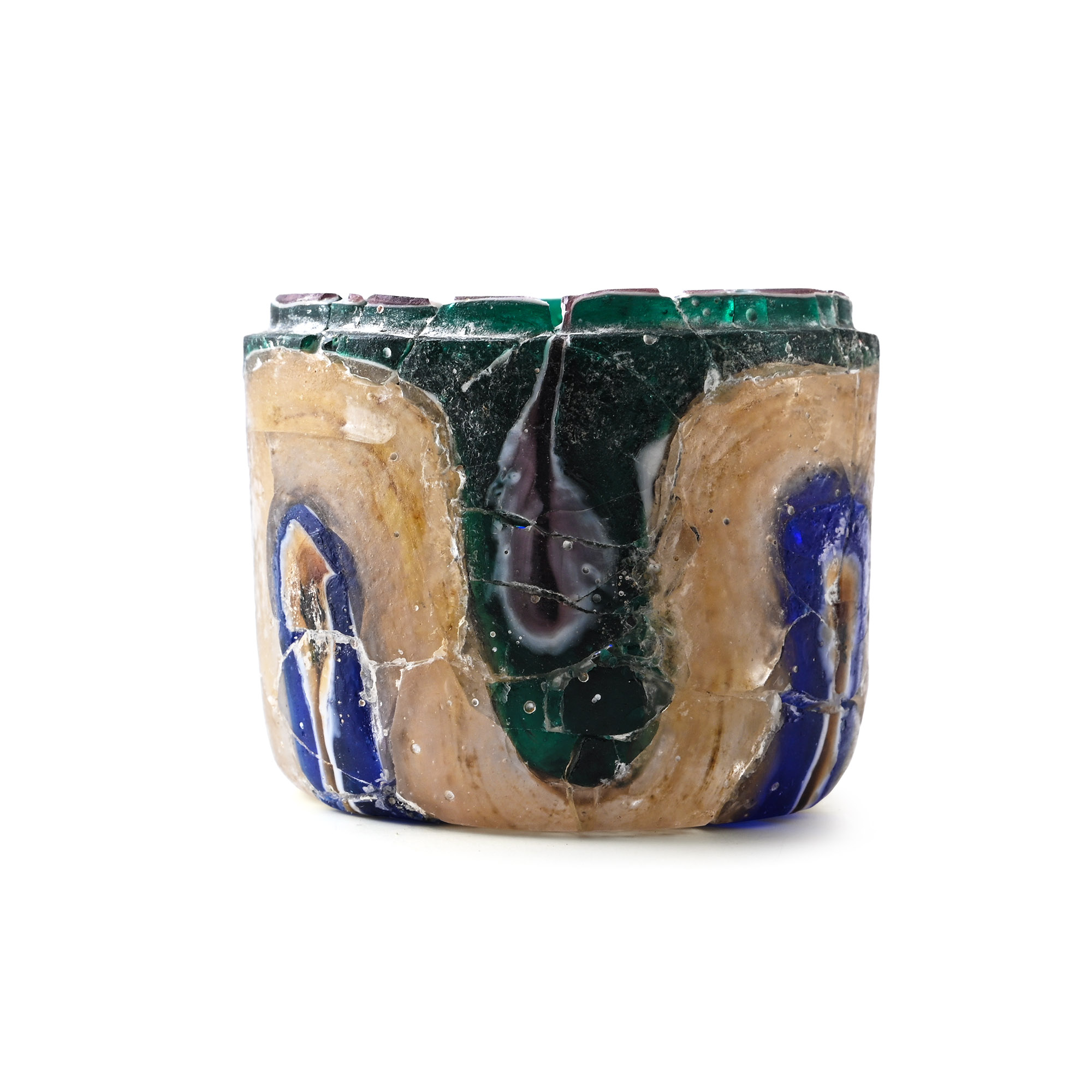 Roman Banded Glass Pyxis