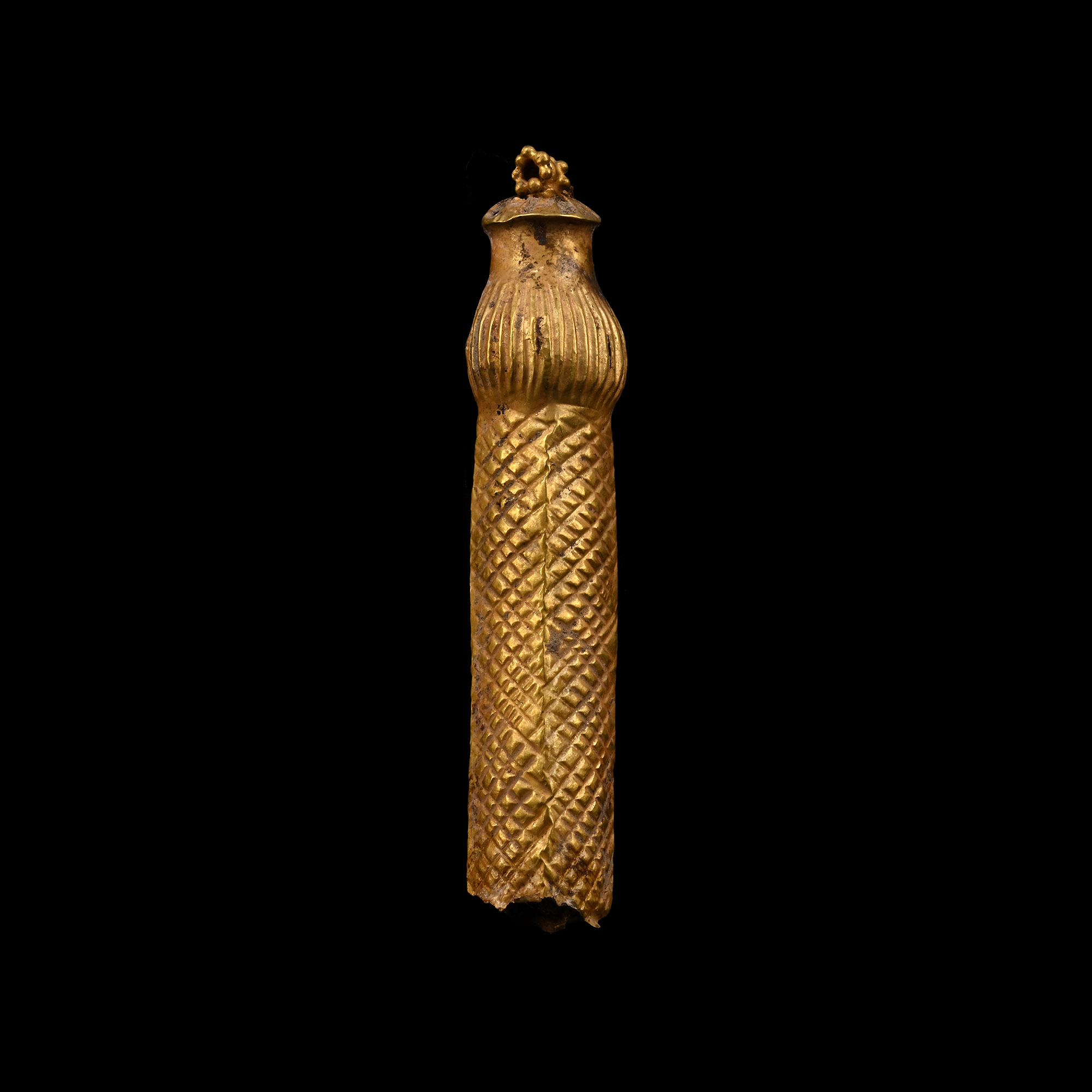 Large Greek Gold Bead Pendant