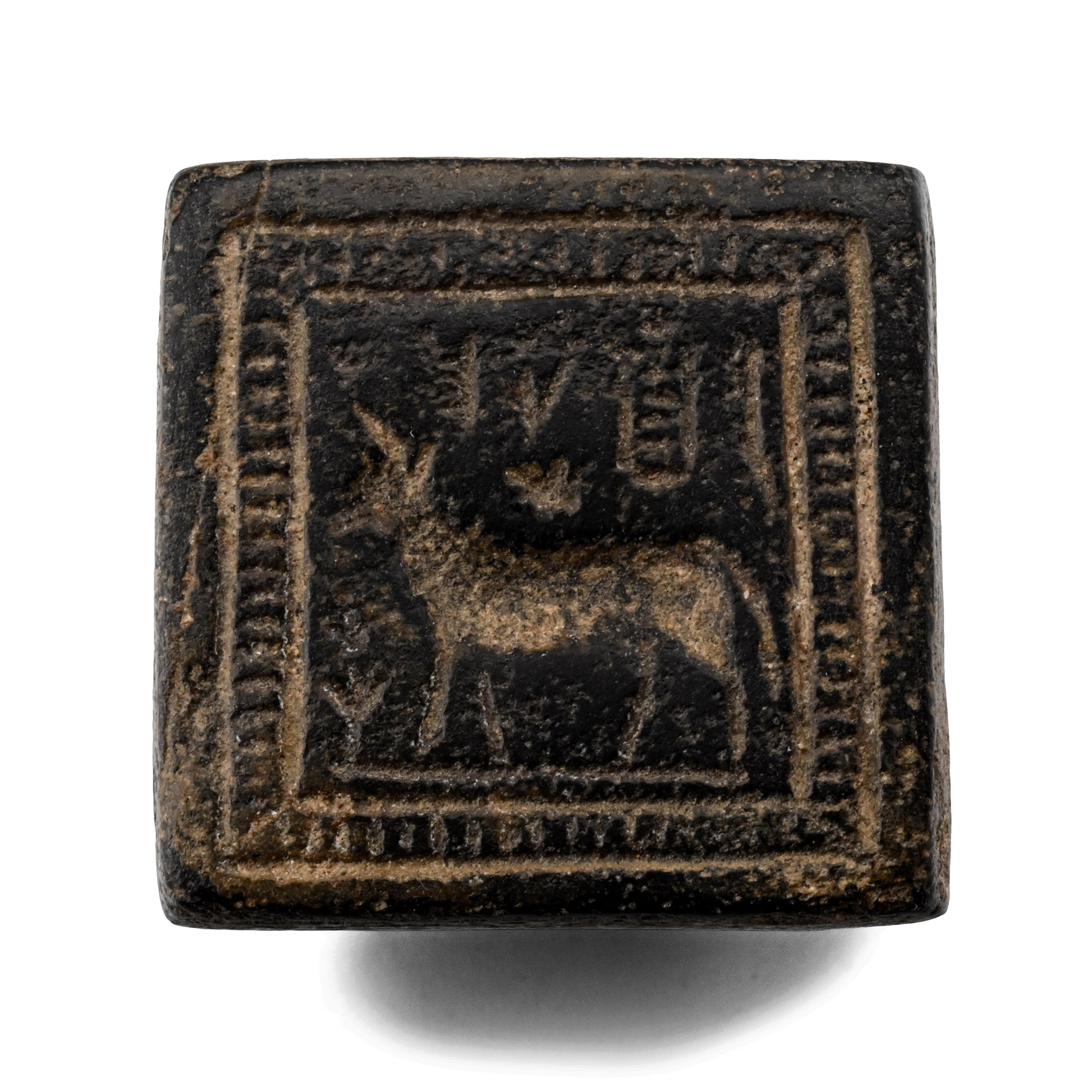 Western Asiatic Stone Stamp Seal with Inscription