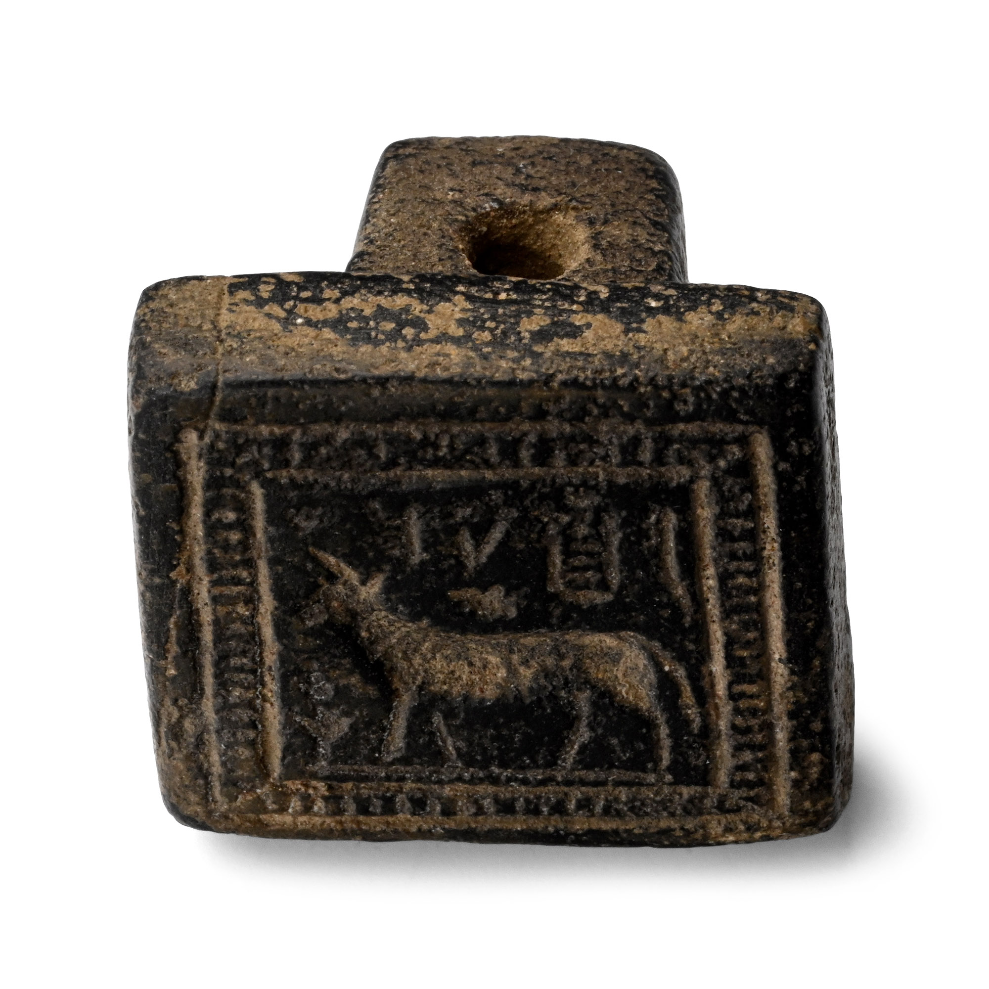 Western Asiatic Stone Stamp Seal with Inscription