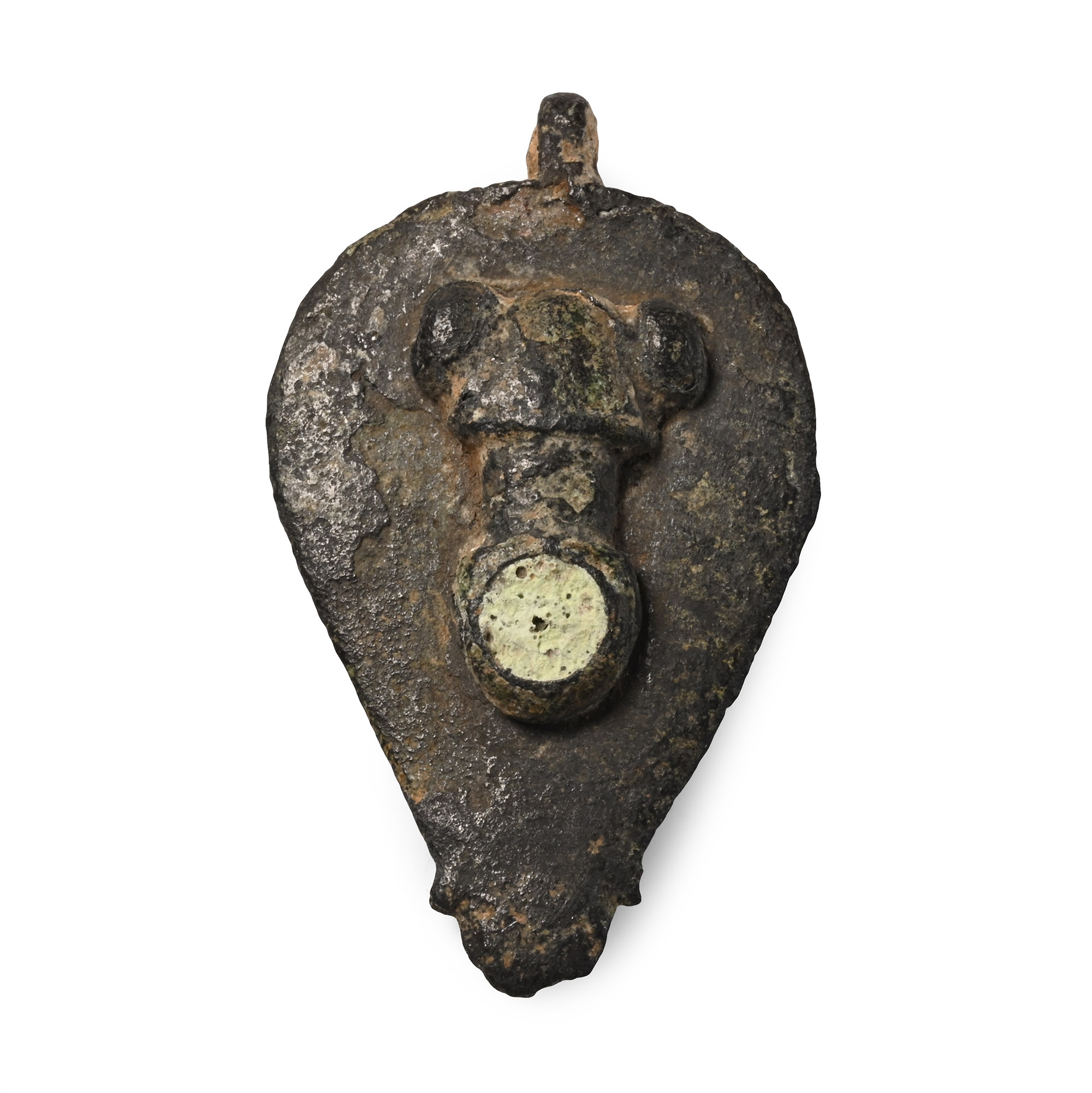 Roman Enamelled Bronze Phallic Seal Box Lid