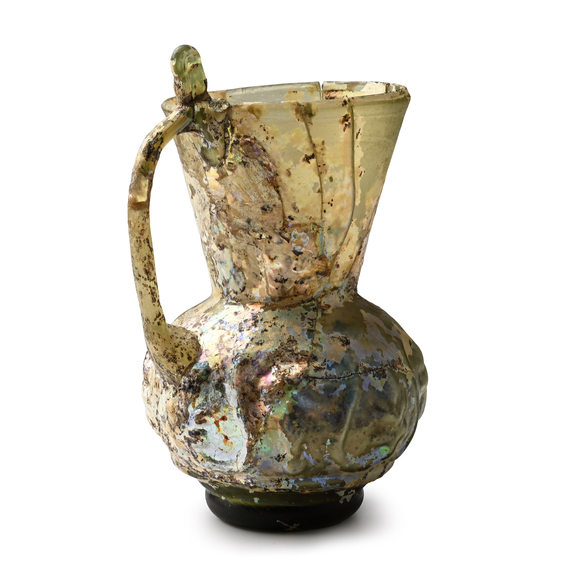 Western Asiatic Mould Blown Pale Green Glass Jug