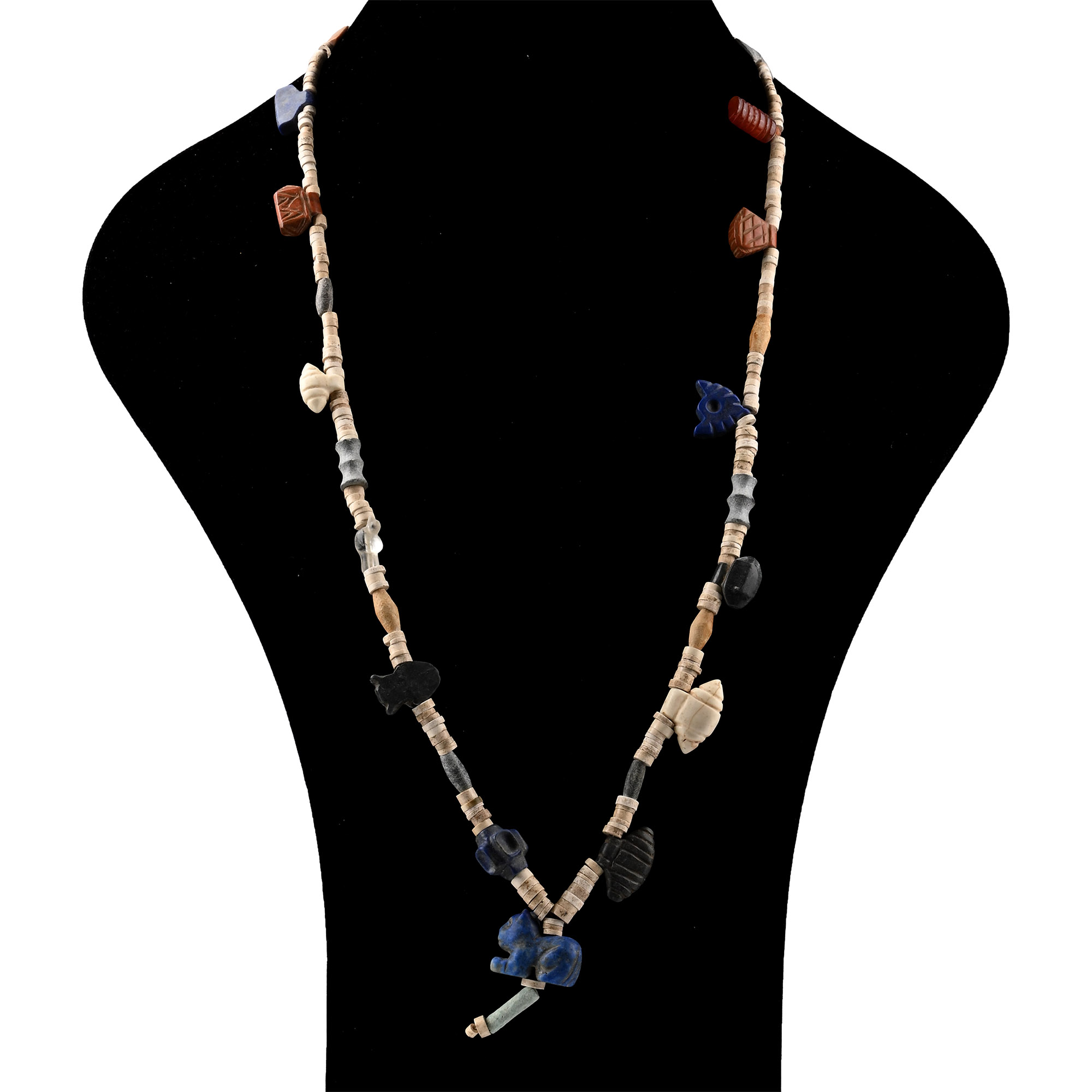 Stone Animal and Other Amulet Necklace