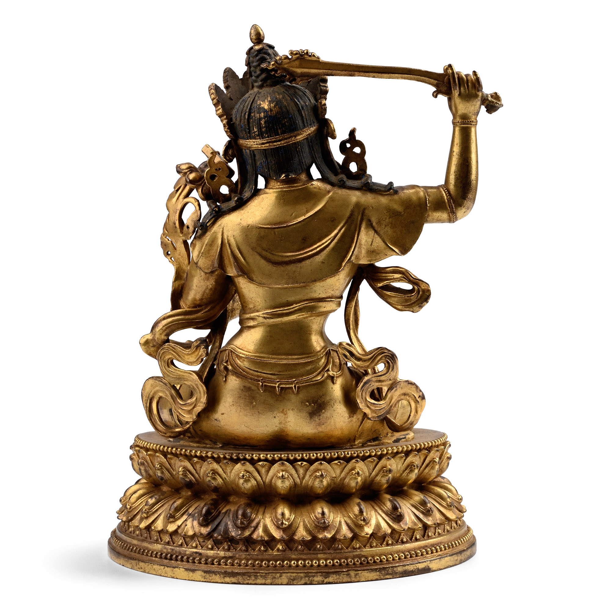 Tibetan Gilt Bronze Seated Figure of Manjushri