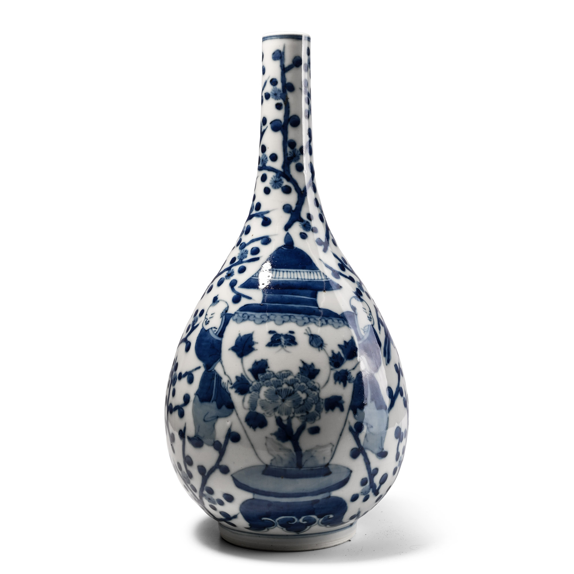 Large Japanese Blue and White Glazed Vase