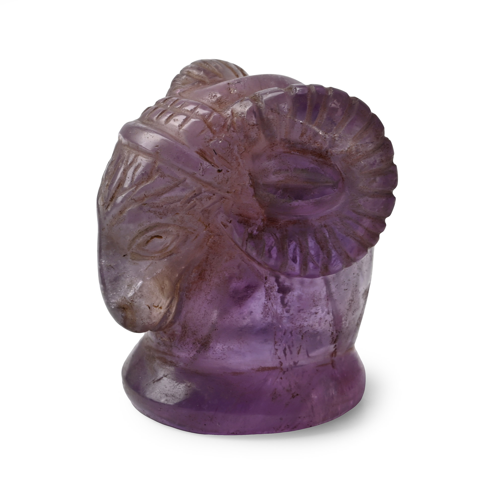 Western Asiatic Style Amethyst Ram-Headed Gaming Piece