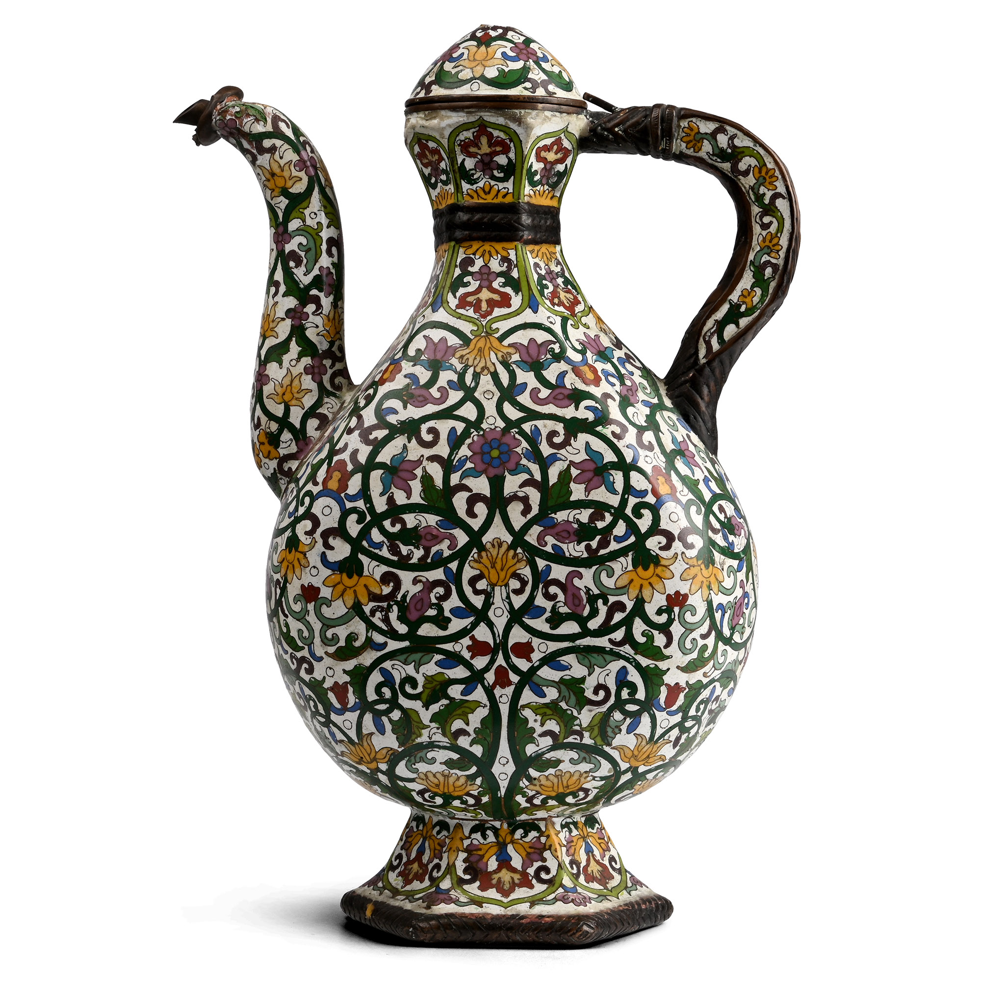 Chinese Enamelled Bronze Ewer for the Indian Market