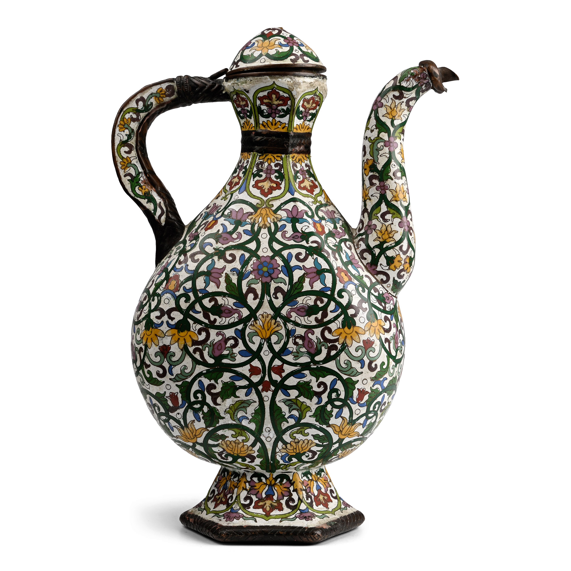 Chinese Enamelled Bronze Ewer for the Indian Market