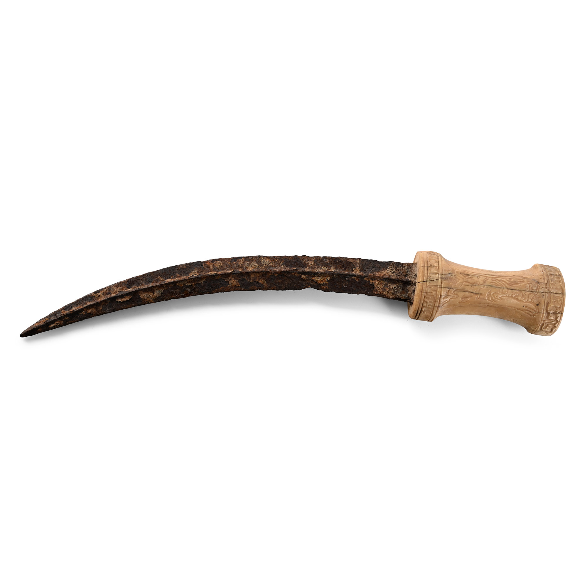 Western Asiatic Iron Dagger with Bone Hilt