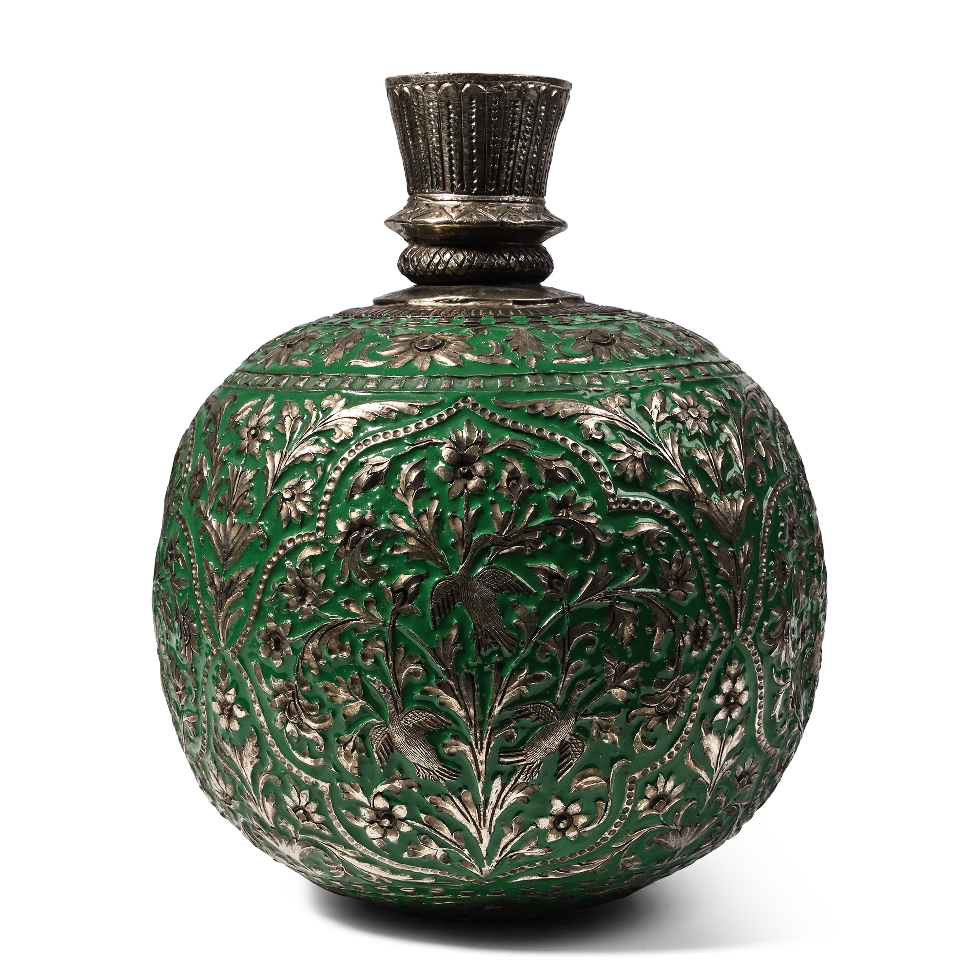Indian Enamelled Iron Hookah Base