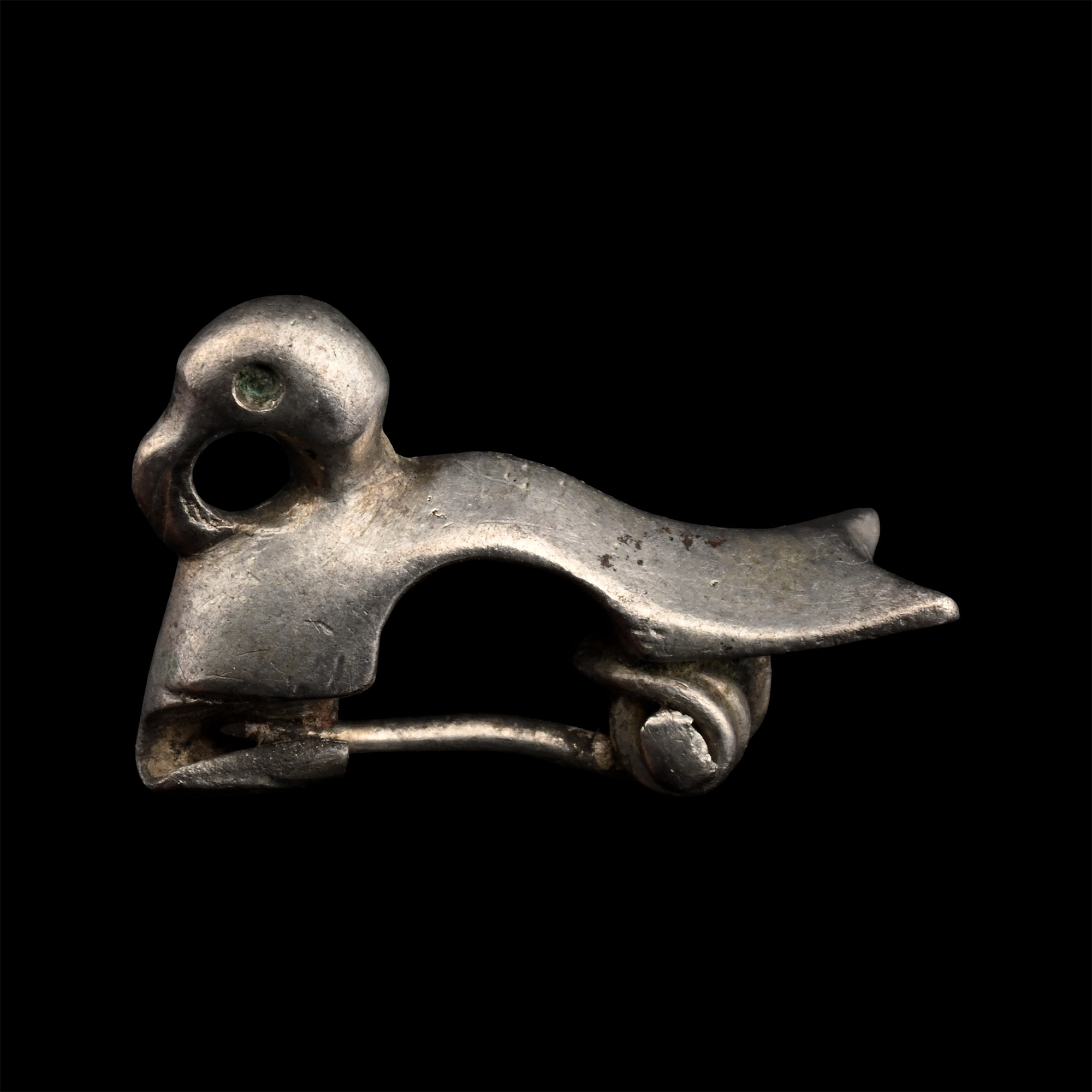 Roman Silver Duck Brooch