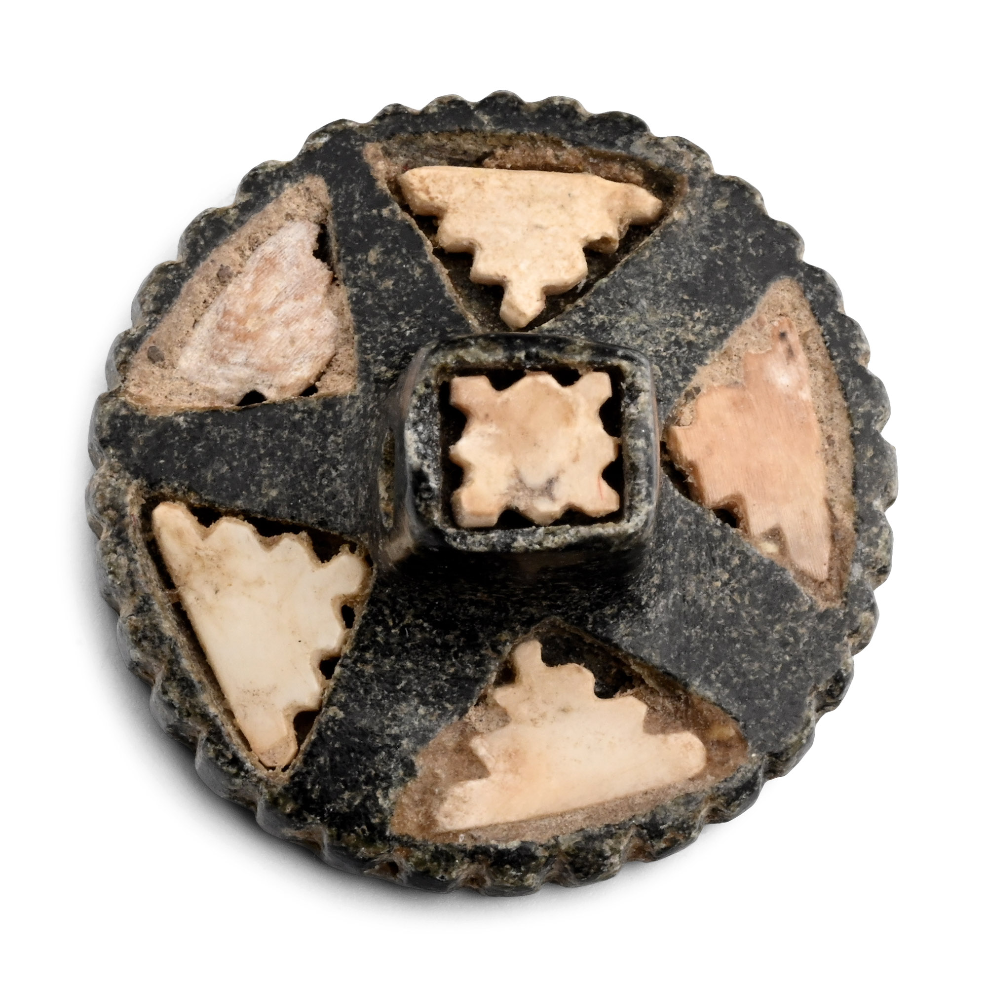 Neo-Assyrian Stone Stamp Seal with Inlays