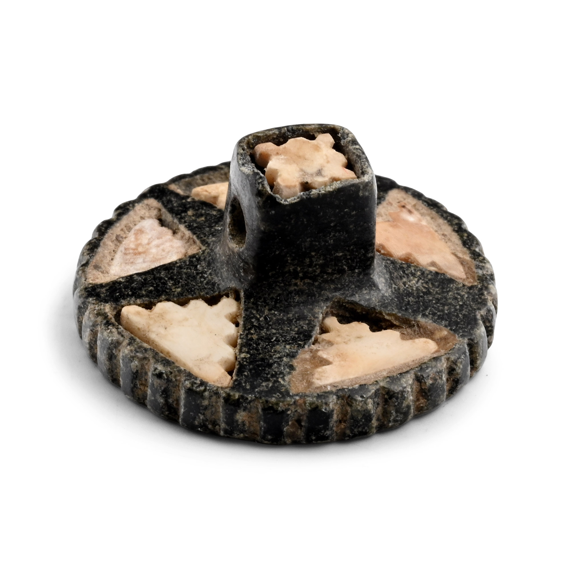 Neo-Assyrian Stone Stamp Seal with Inlays