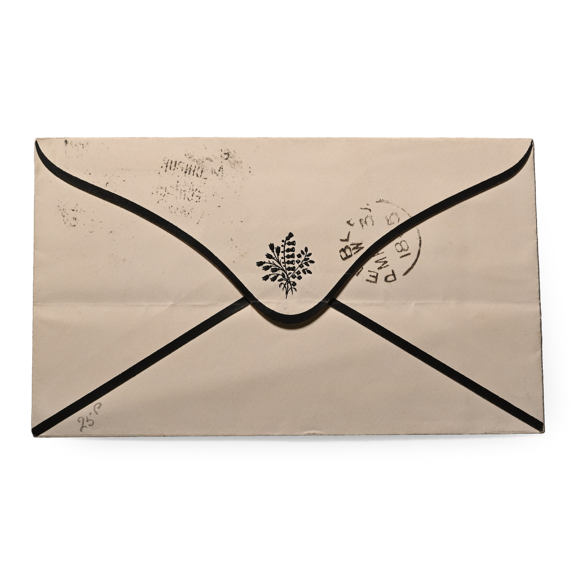 Great Britain. Victoria, Perforated Penny Red on Mourning Envelope.