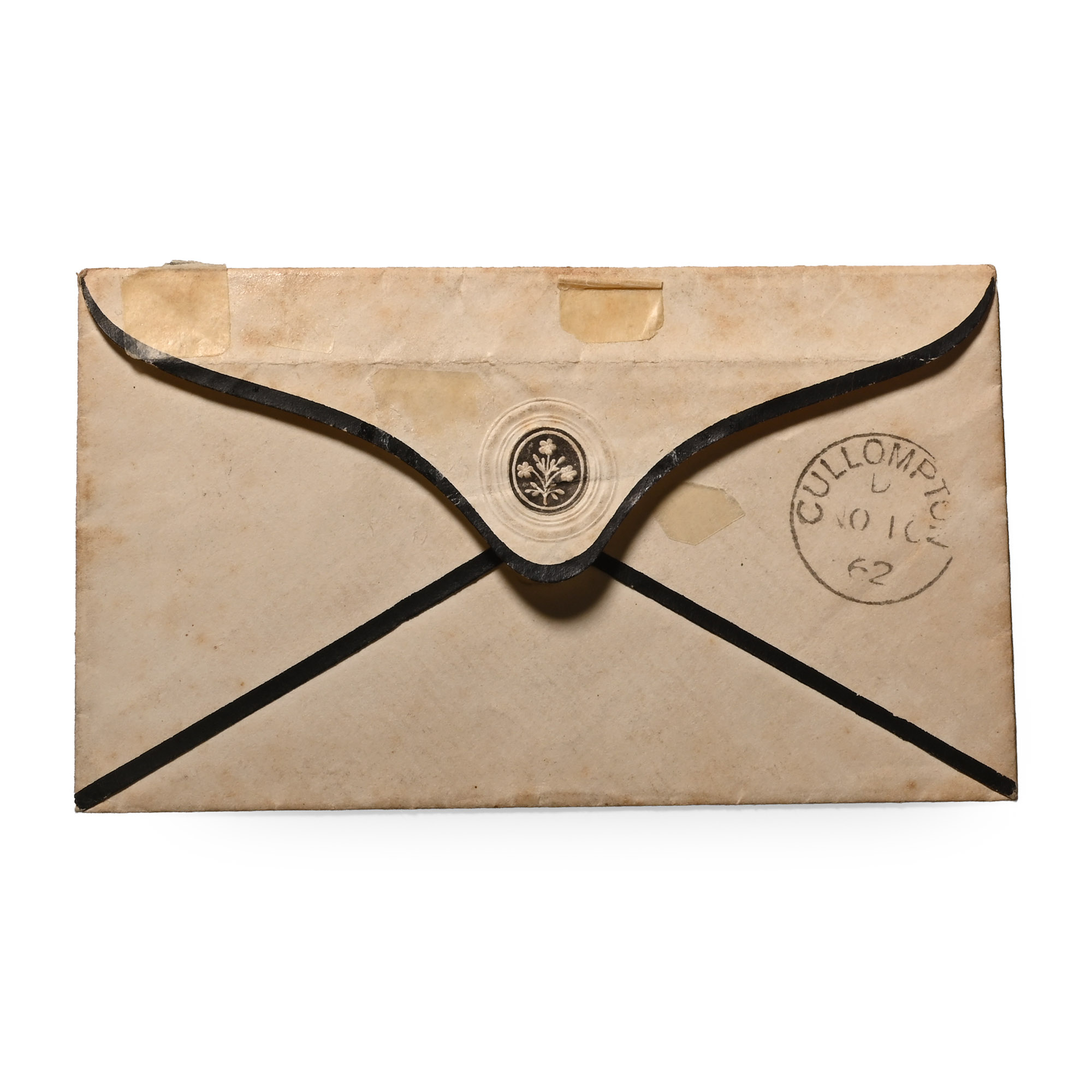 Great Britain. Victoria, Perforated Penny Red on Mourning Envelope.