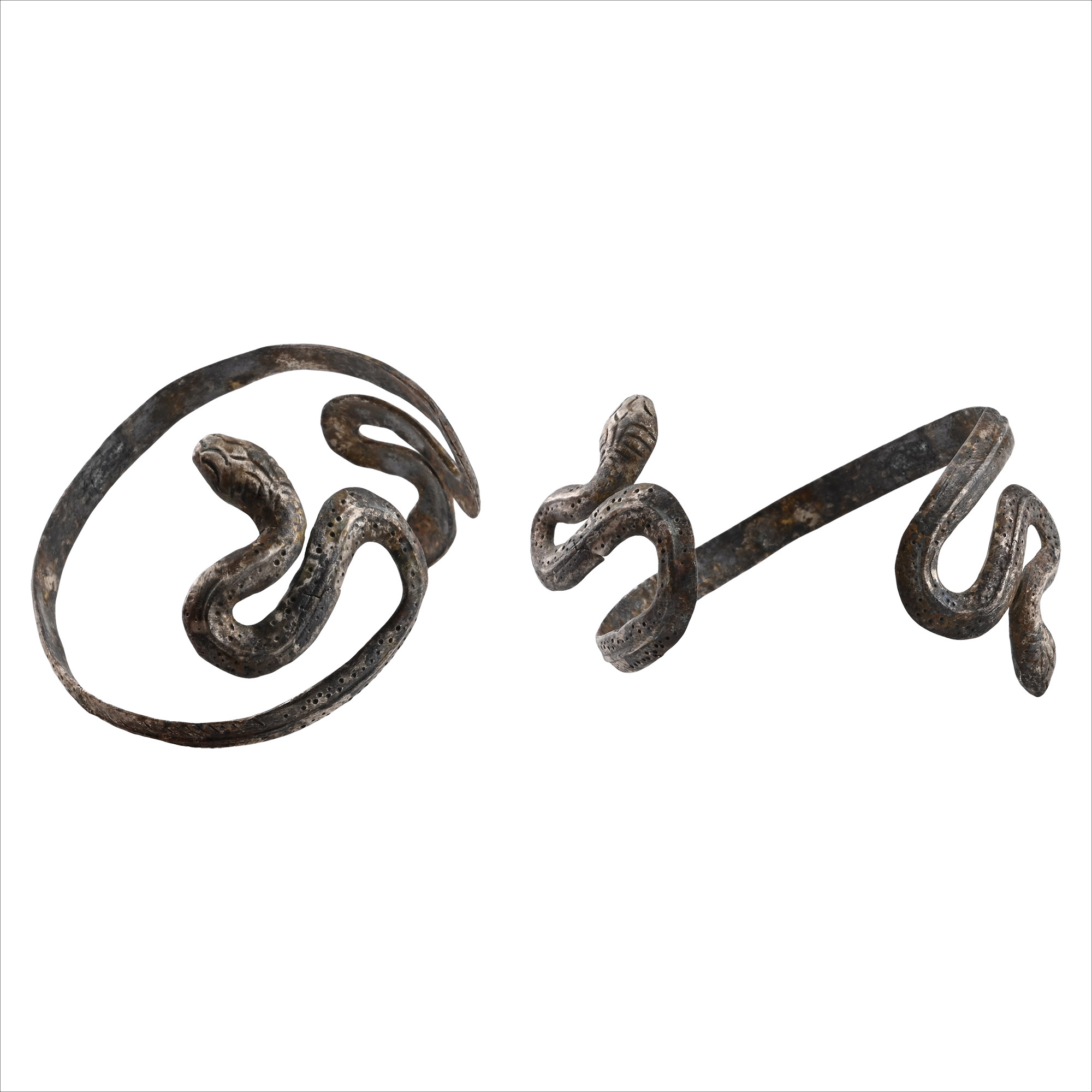 Romano-Egyptian Silver Snake Bracelet
