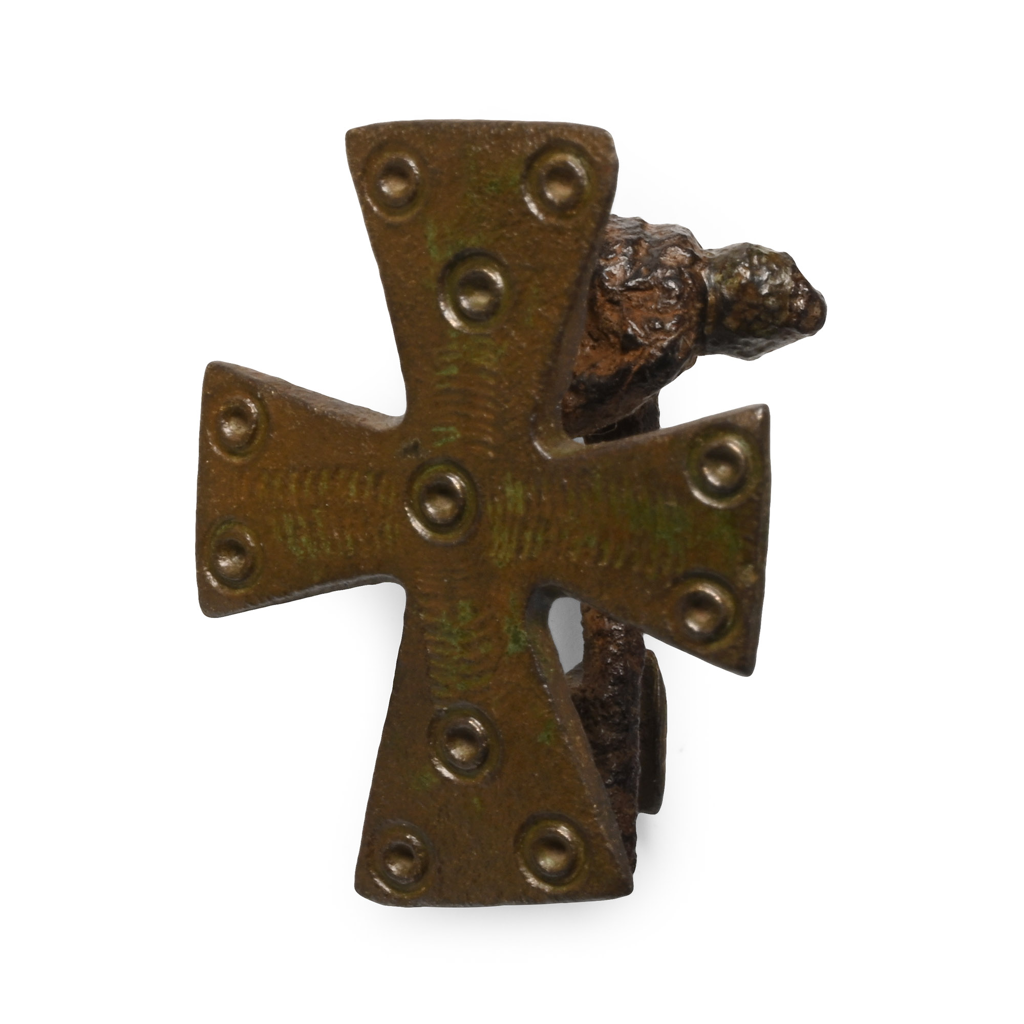 Roman Bronze Christian Cross Brooch