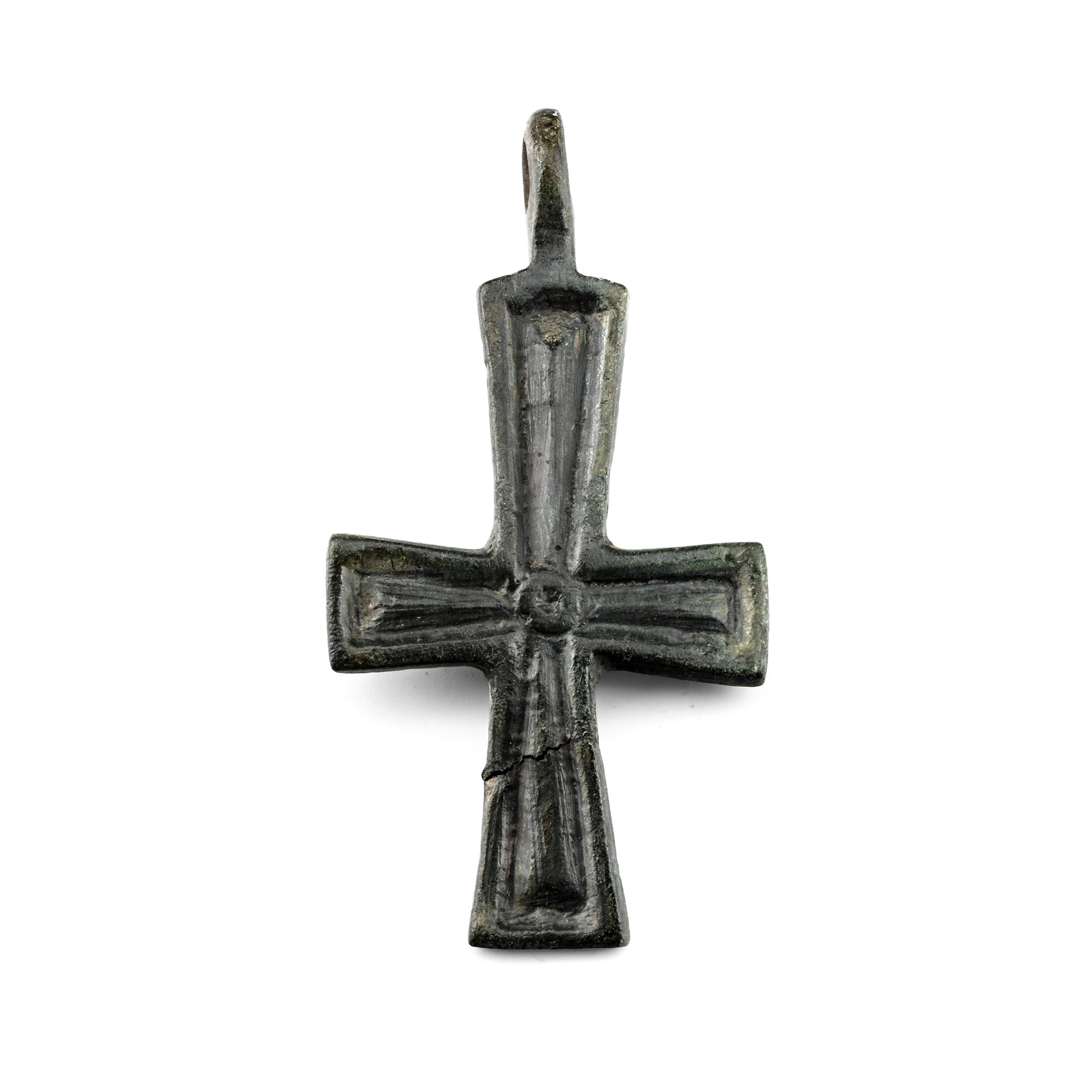 Byzantine Bronze Pendant Cross