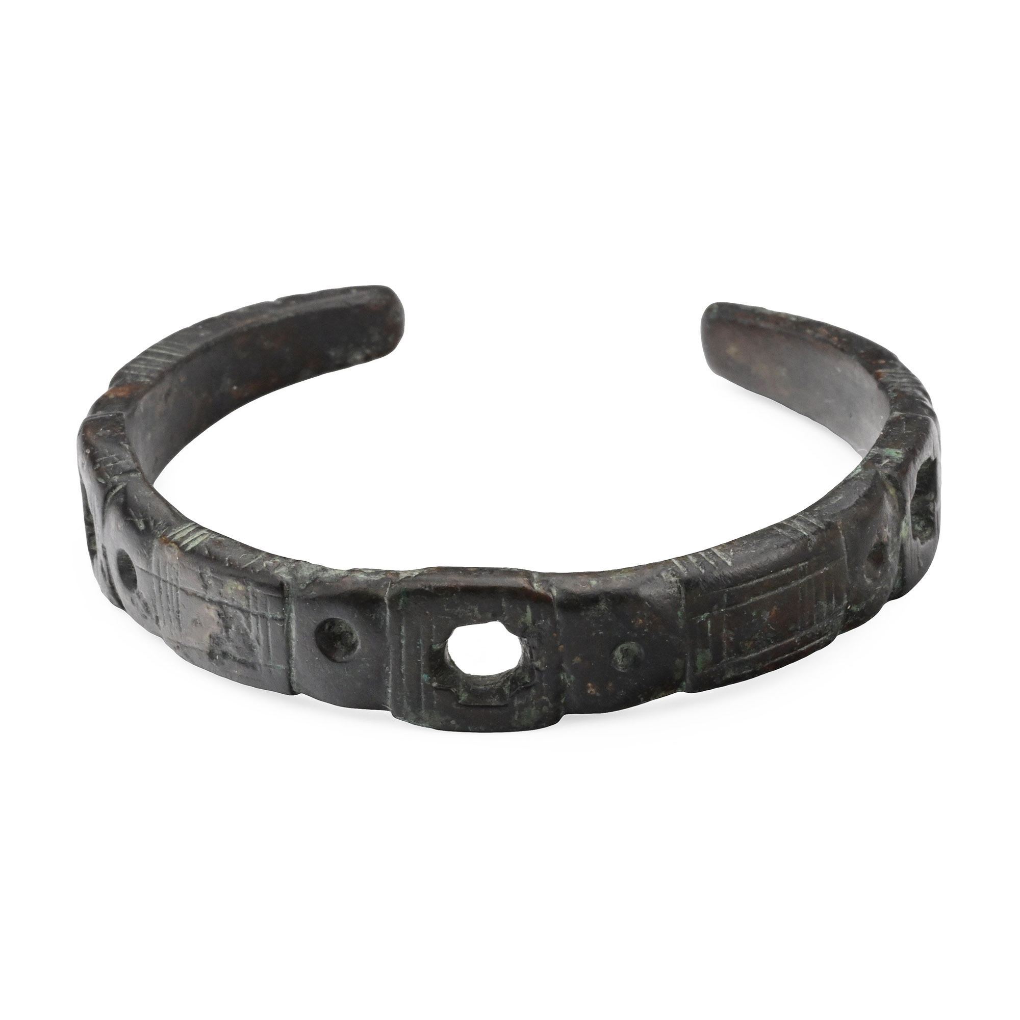 Roman Bronze Decorated Military Bracelet