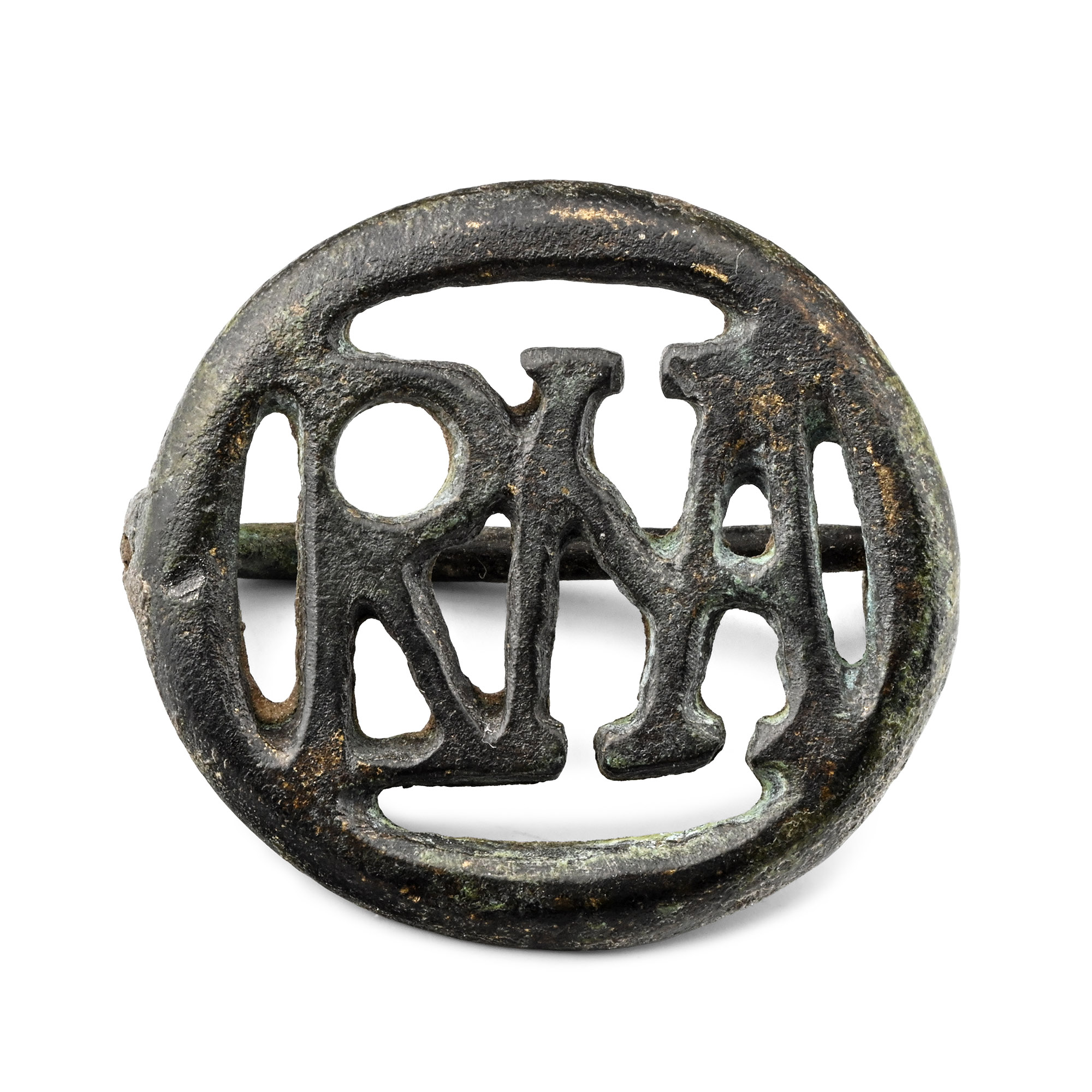 Roman Bronze ROMA Brooch