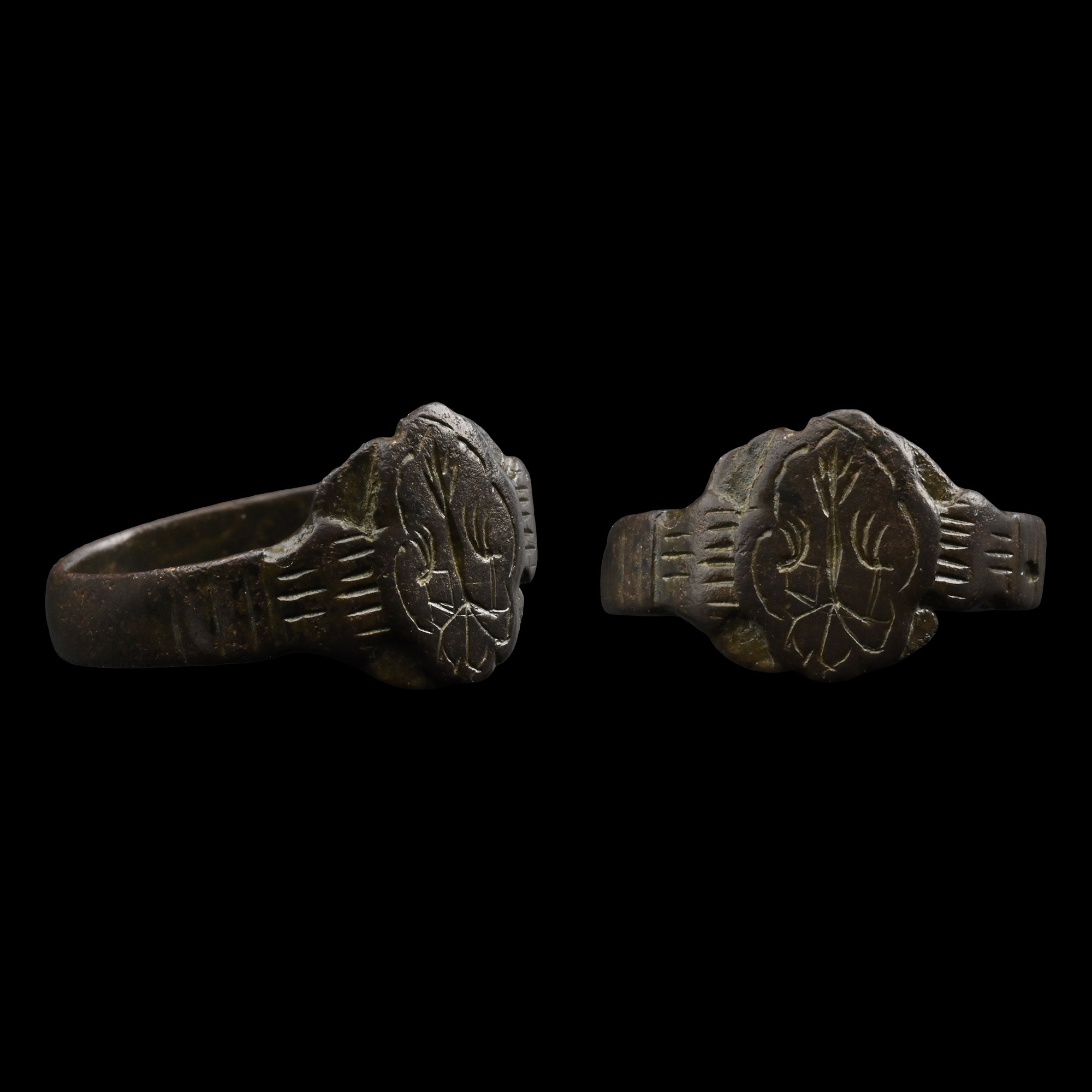 Post Medieval Bronze Ring with Bird
