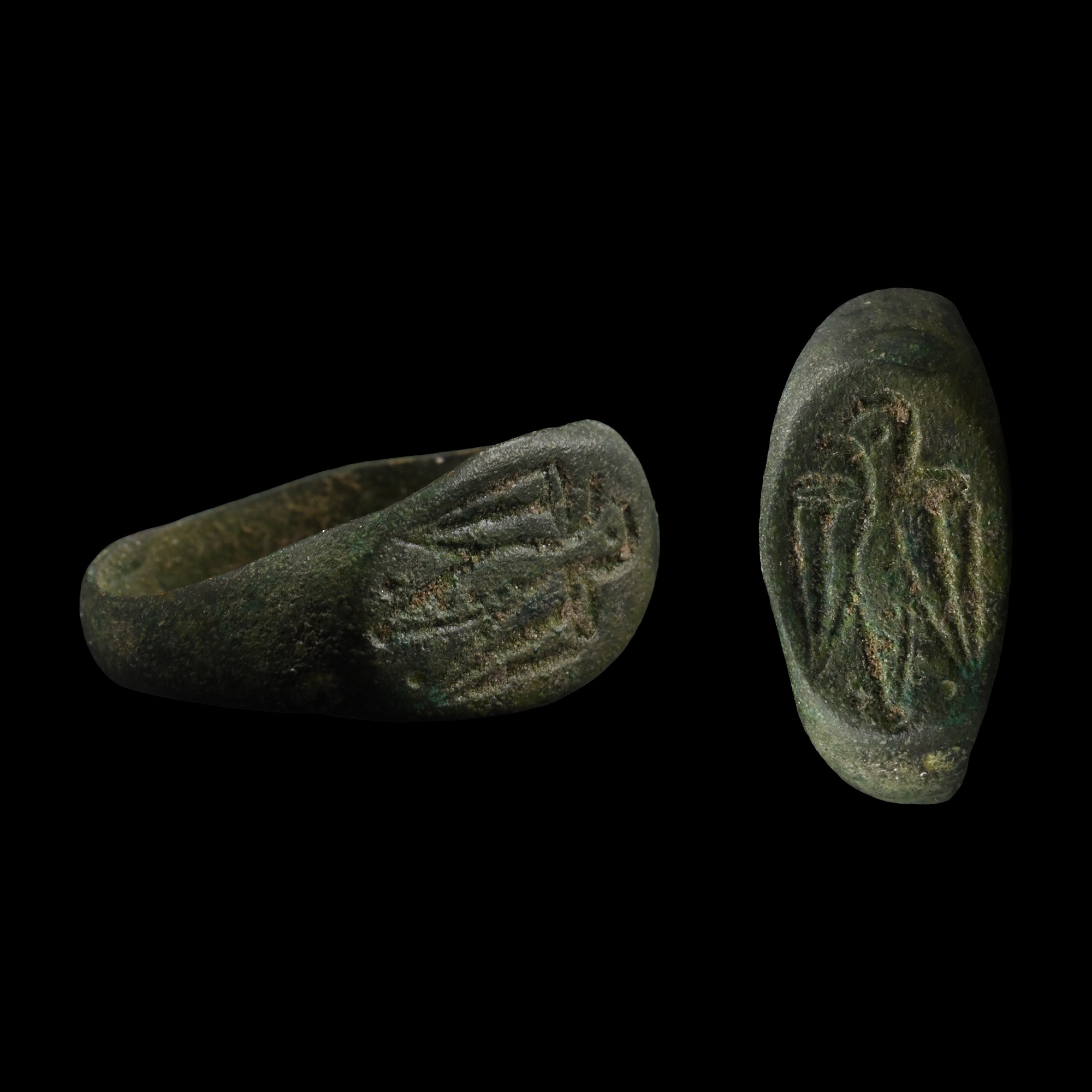 Byzantine Bronze Ring with Spread Eagle