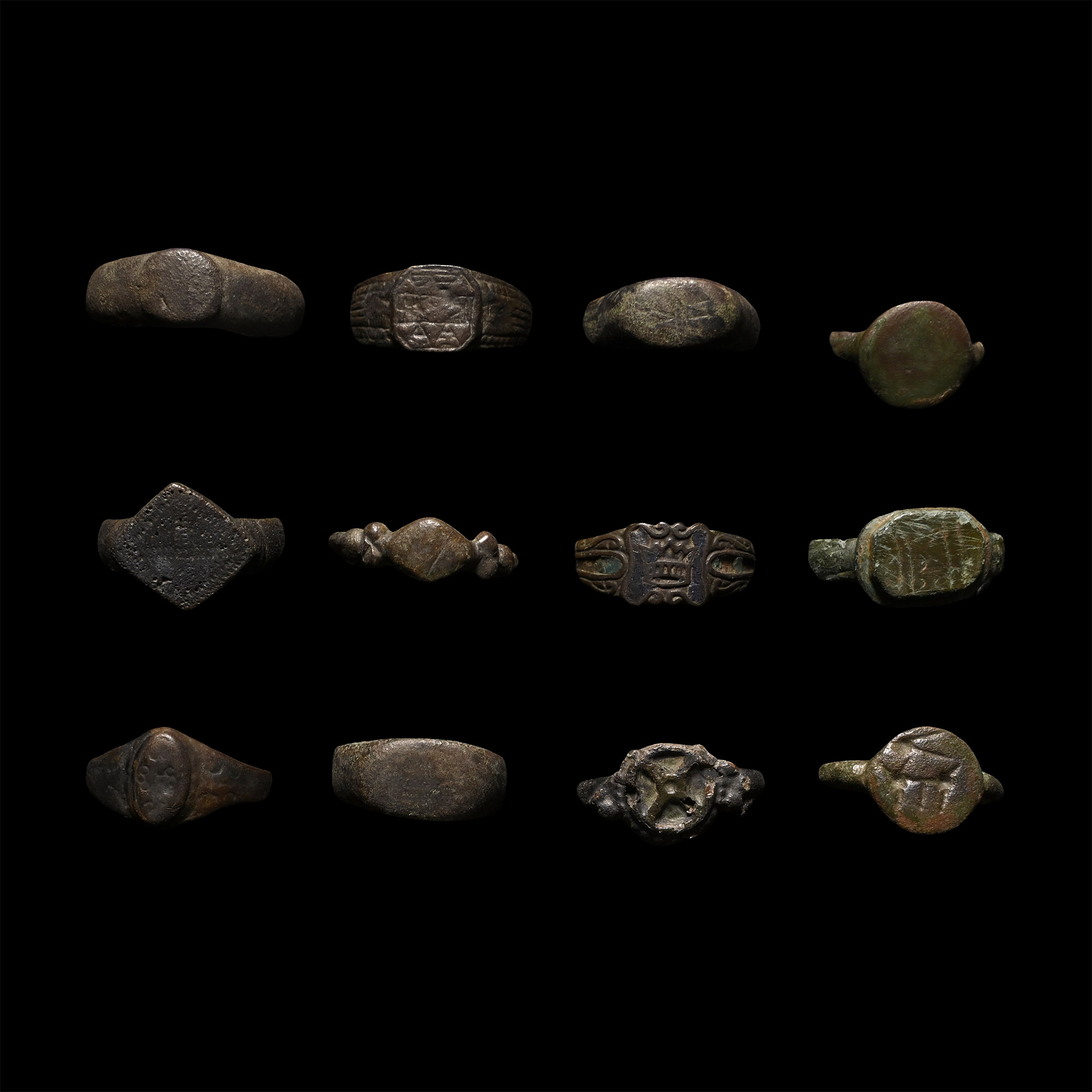 Roman to Post Medieval Bronze Ring Collection
