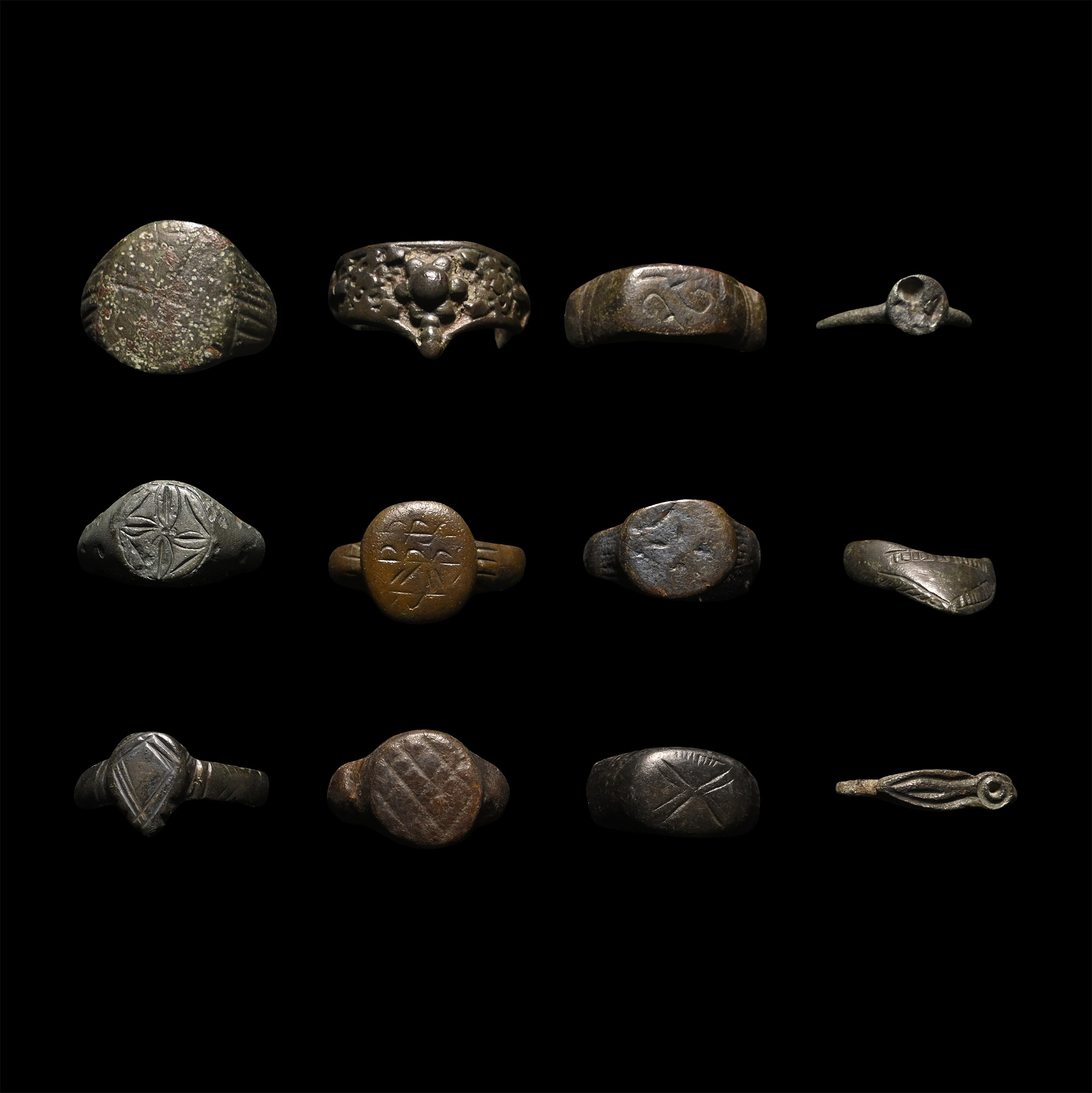 Roman to Post Medieval Bronze Ring Collection