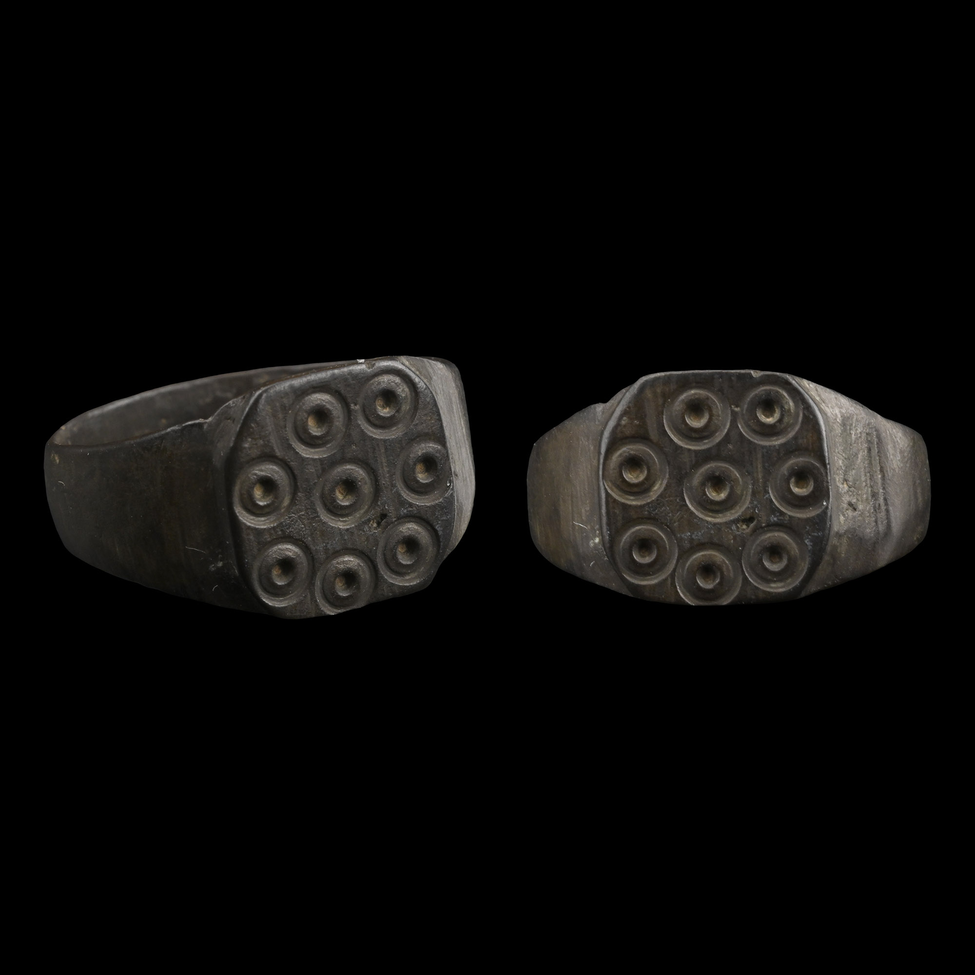 Medieval Bronze Ring with Ring-and-Dot Rosette