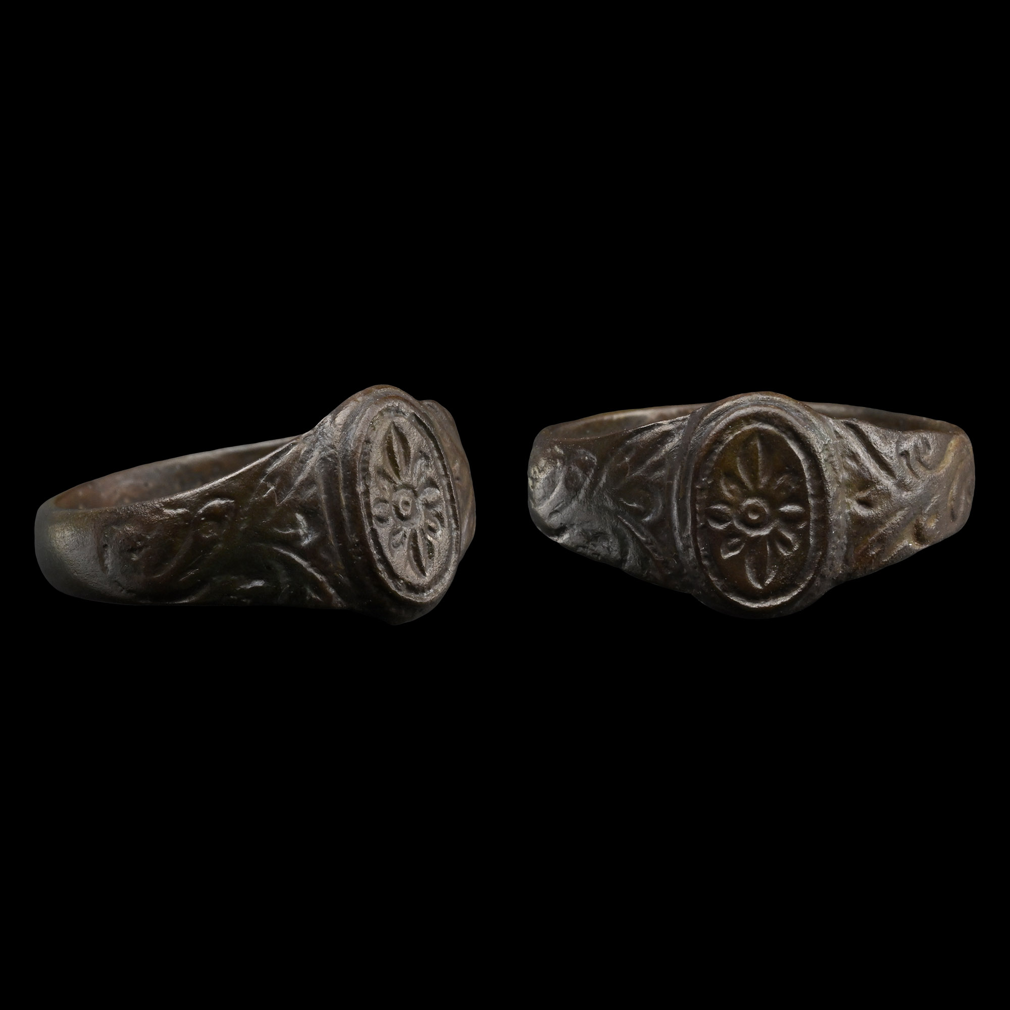 Medieval Silver Ring with Heraldic Bezel