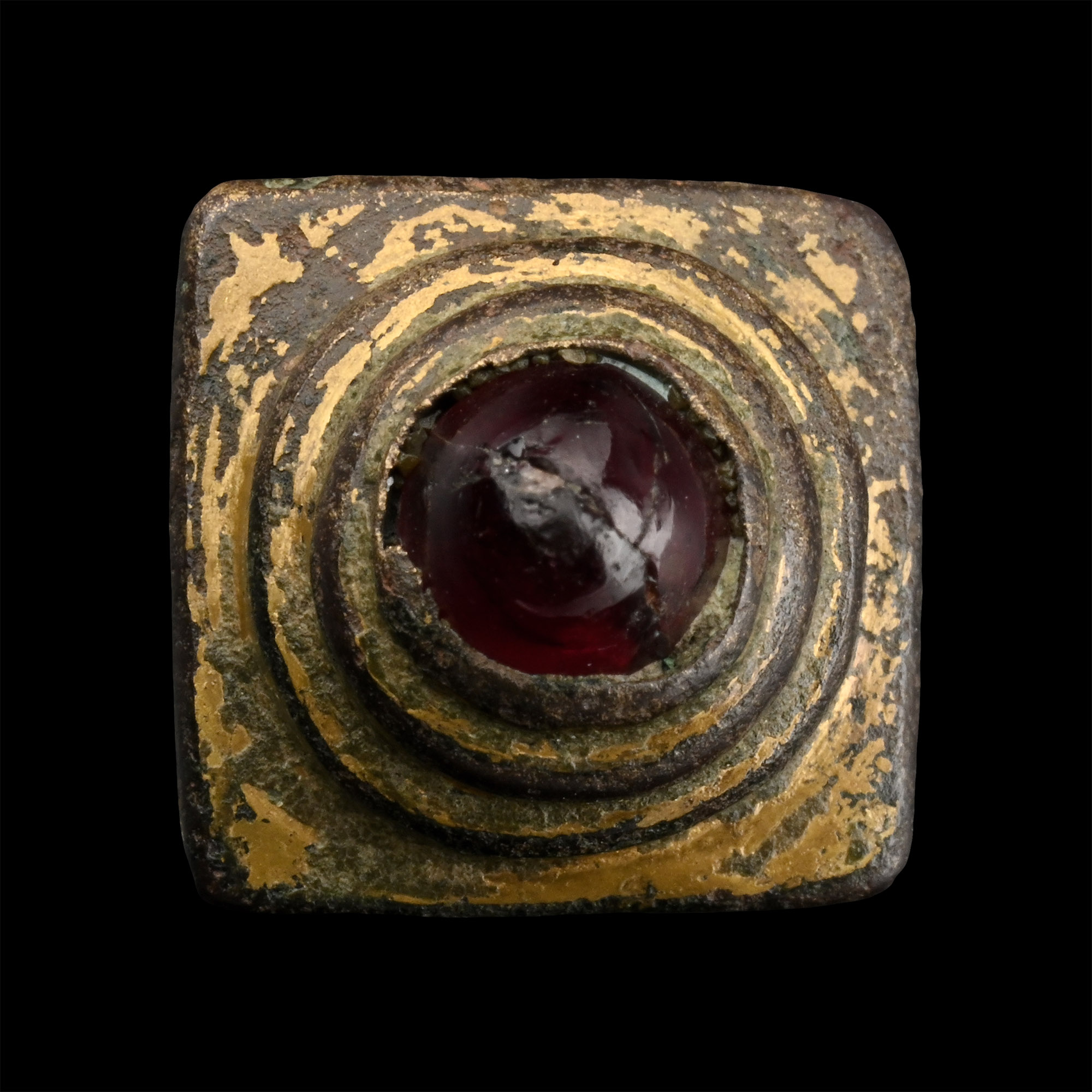 Migration Period Silver-Gilt Stud with Cabochon