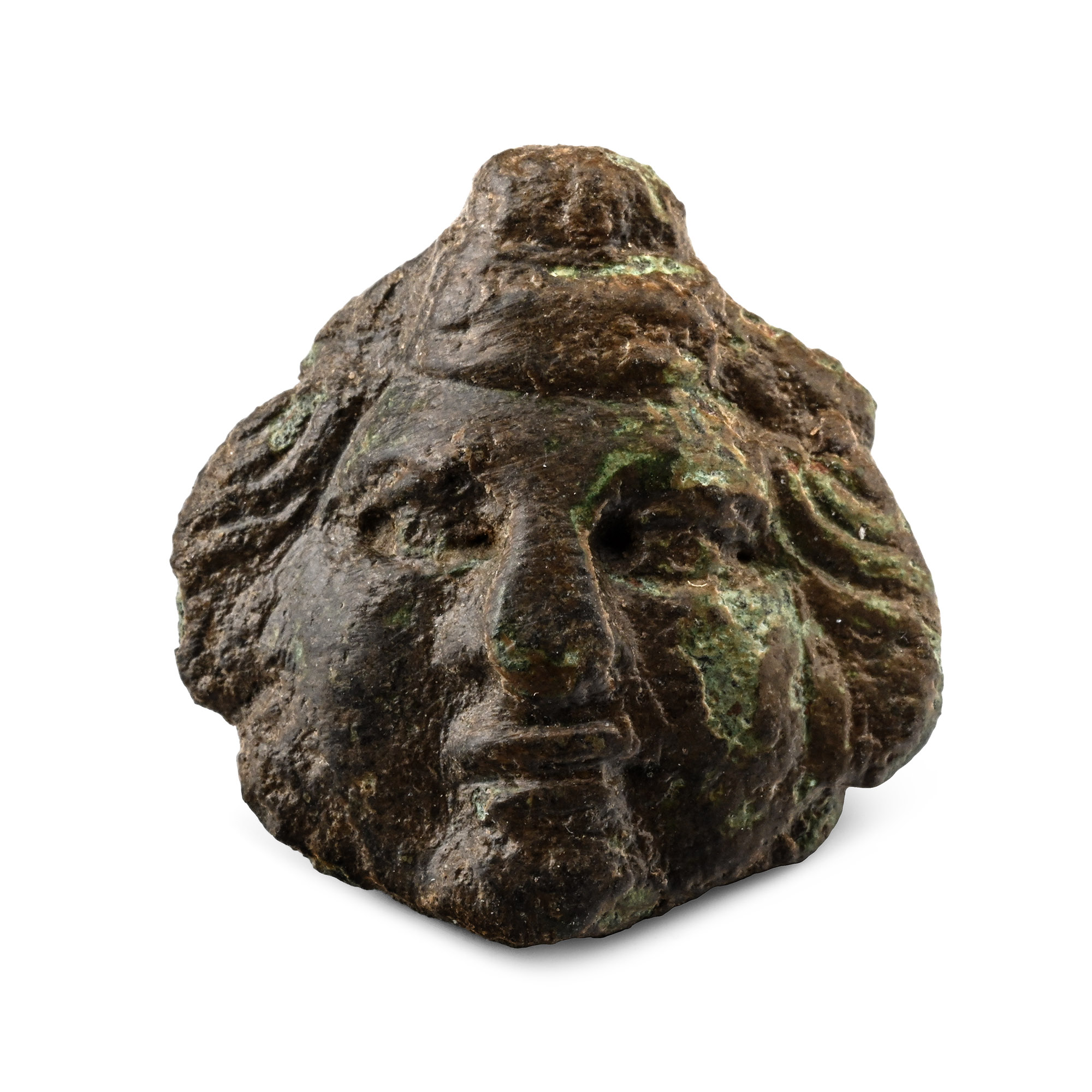 Roman Bronze Mount with Head of Eros