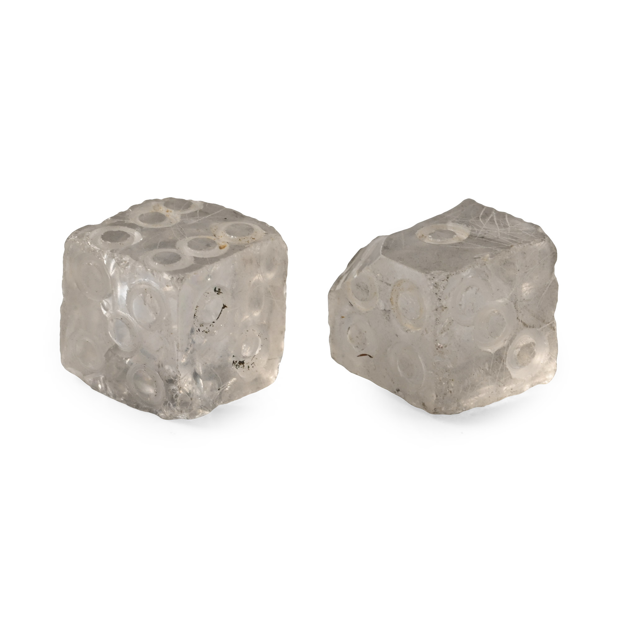 Rock Crystal Gaming Dice Pair