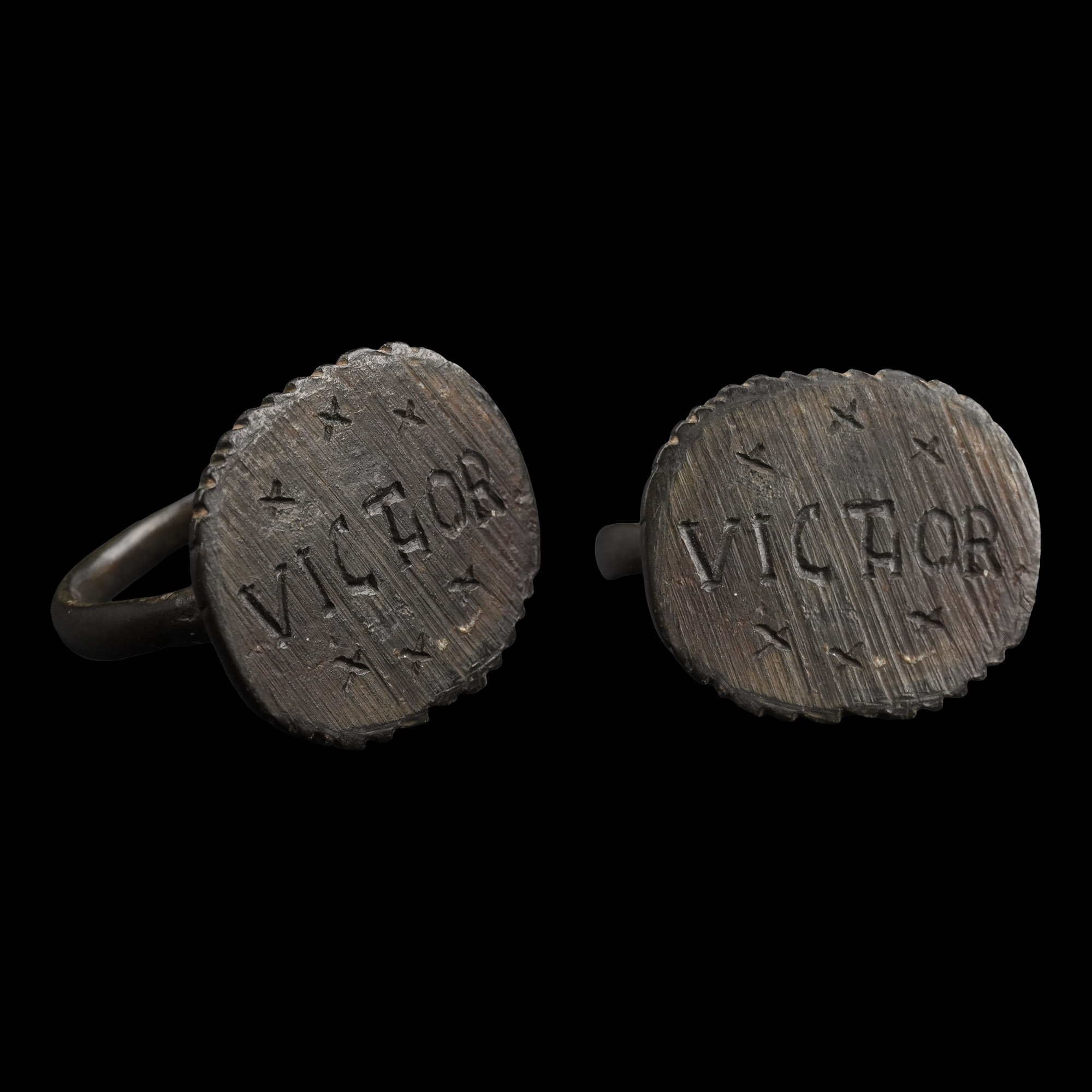 Bronze Ring with VICTOR
