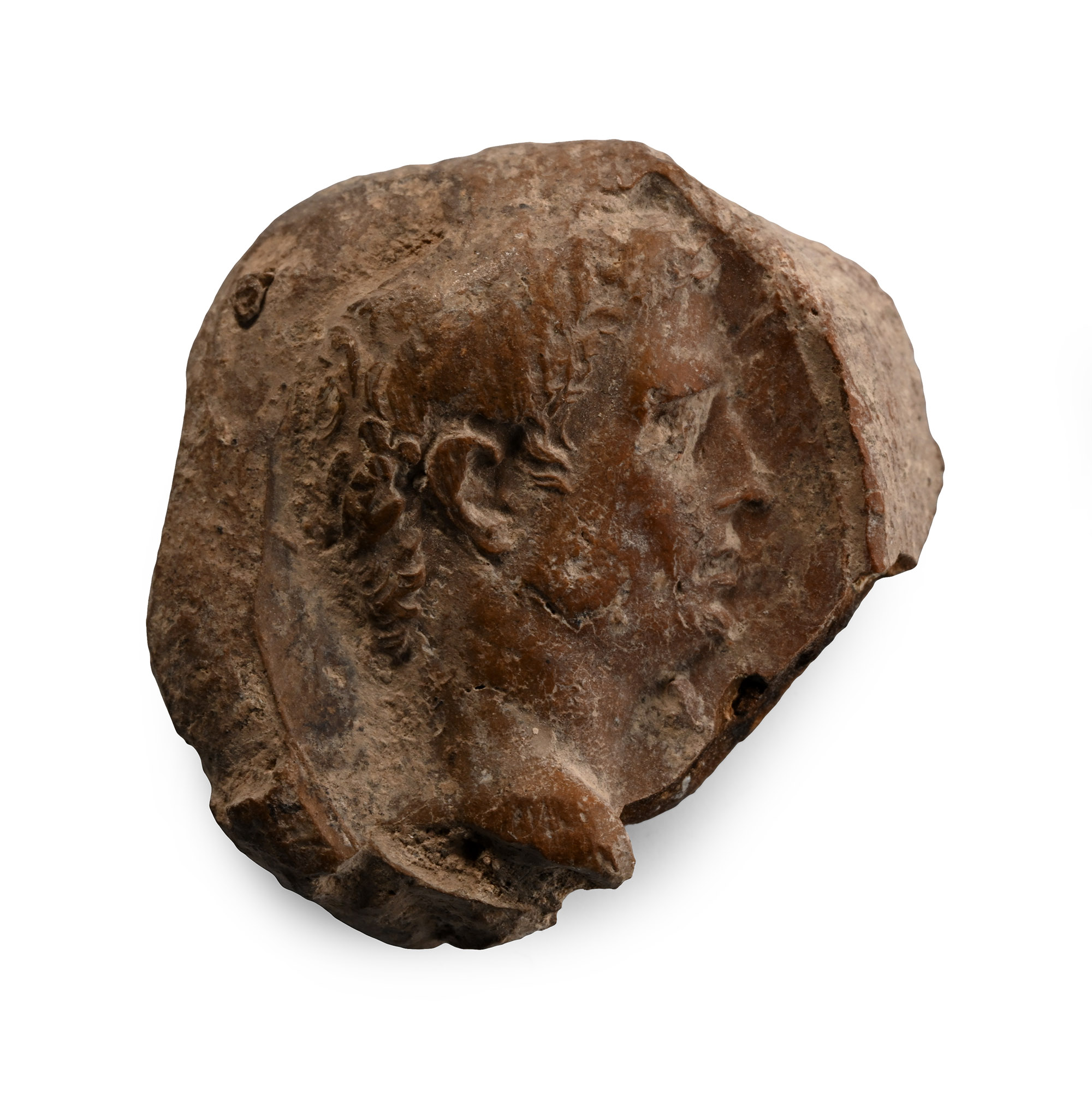 Egyptian Clay Papyrus Document Sealing with Bust of Tiberius
