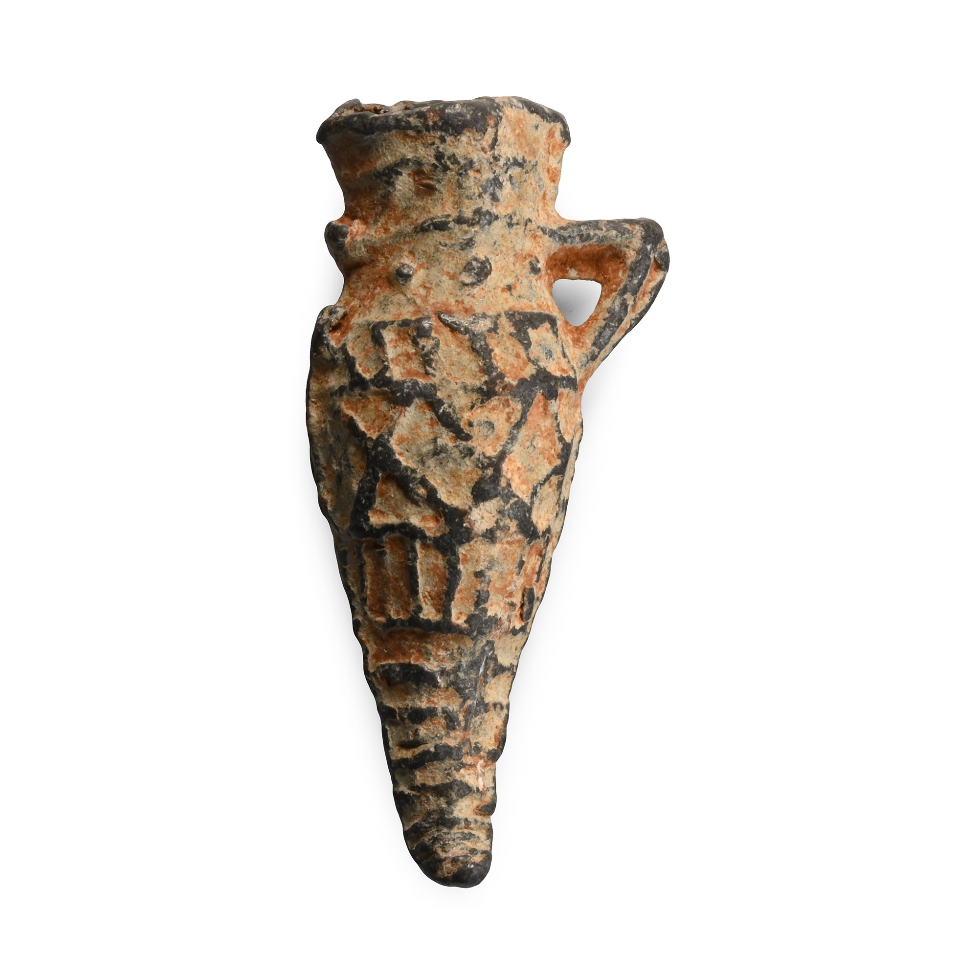 Byzantine Lead Decorated Pilgrim's Holy Water Ampulla