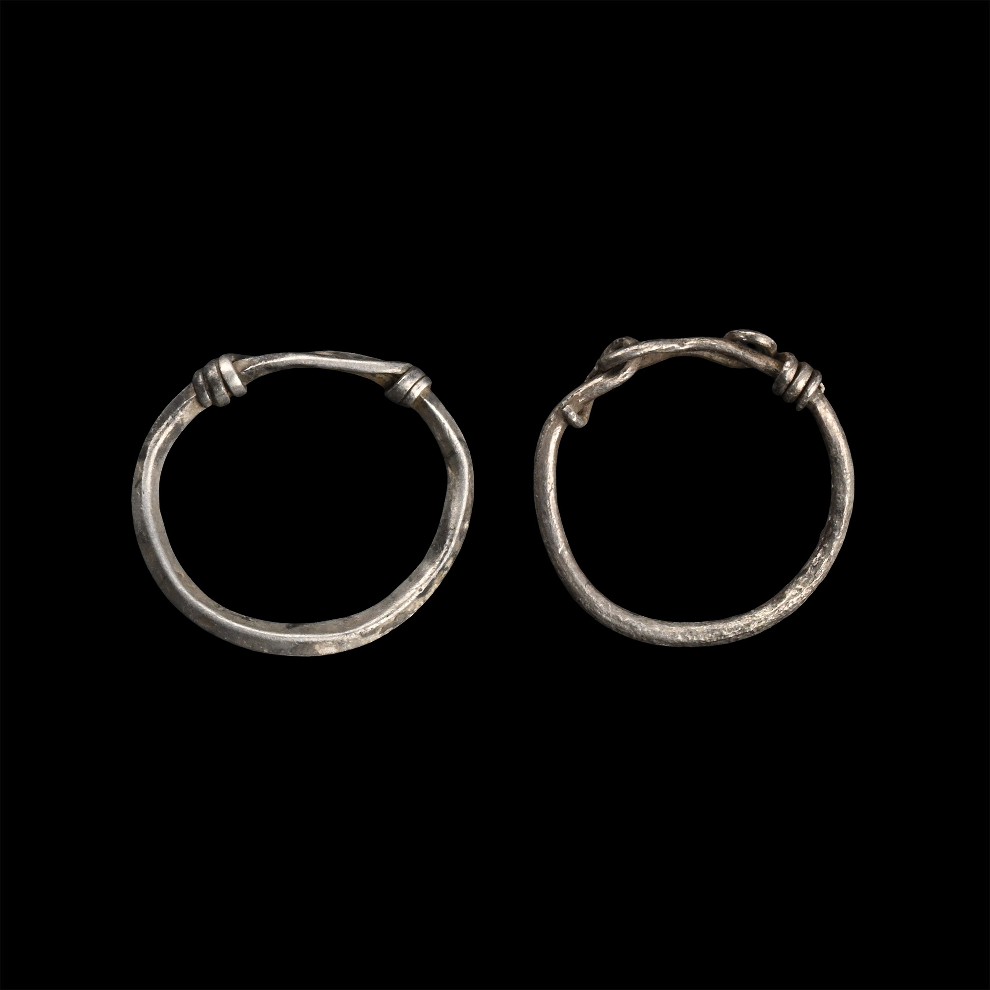Pair of Viking-Age silver wire hoops