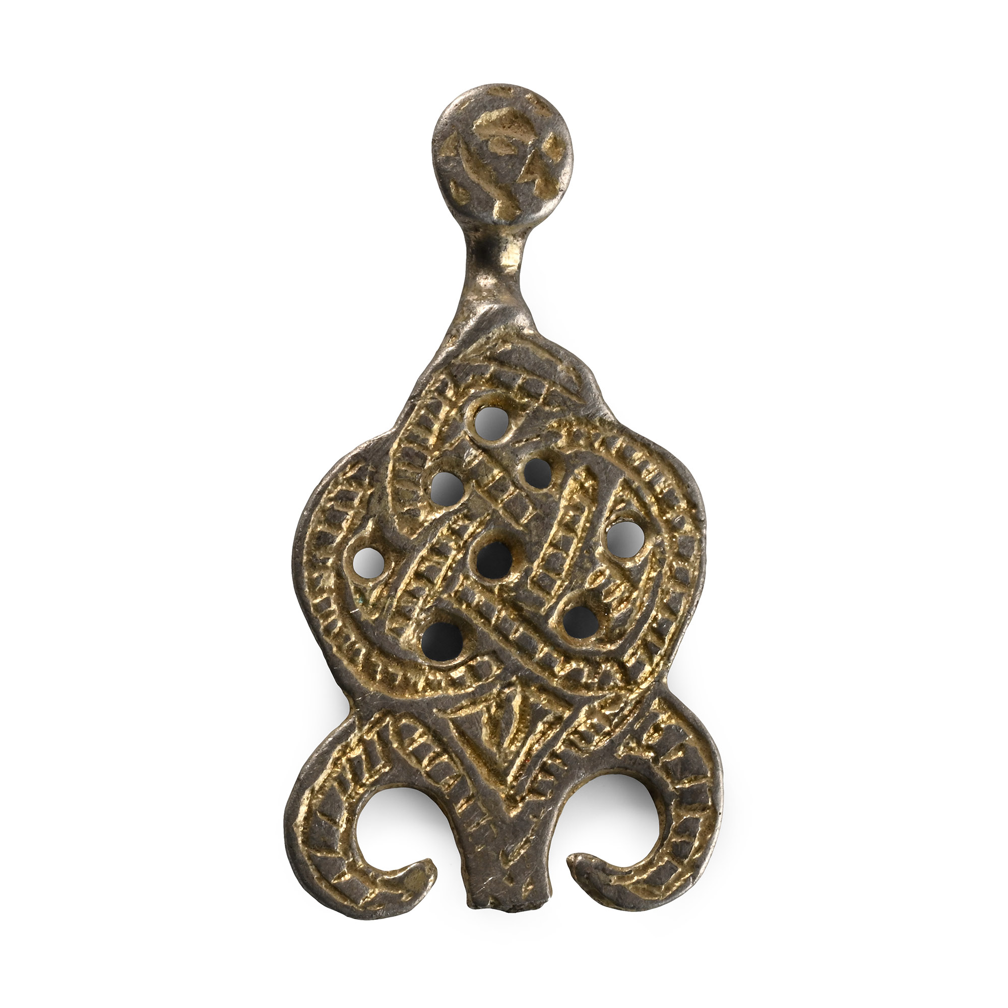 Viking Age Silver-Gilt Fastener with Entwined Beasts