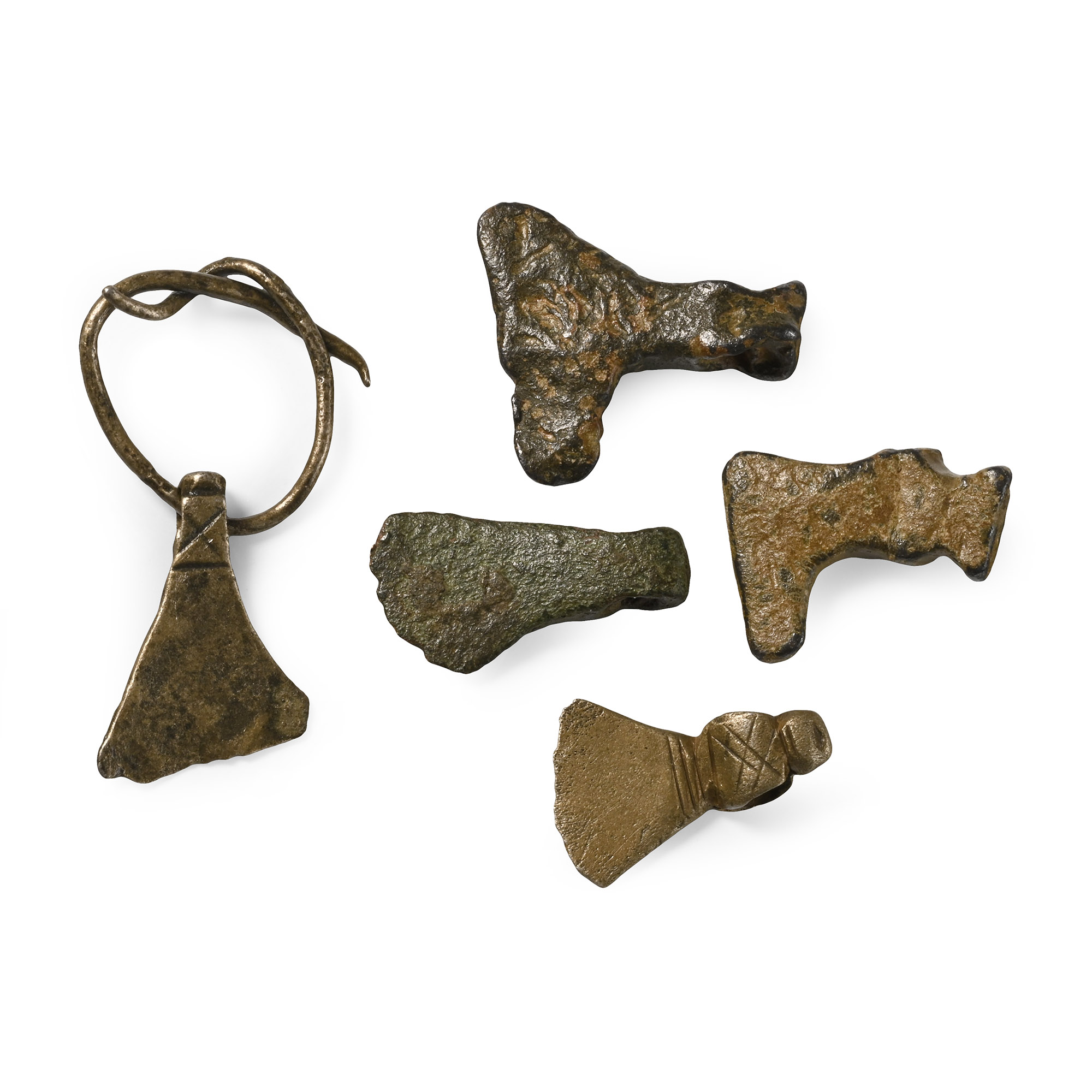 Viking Age Bronze and Silver Axehead Pendant Collection