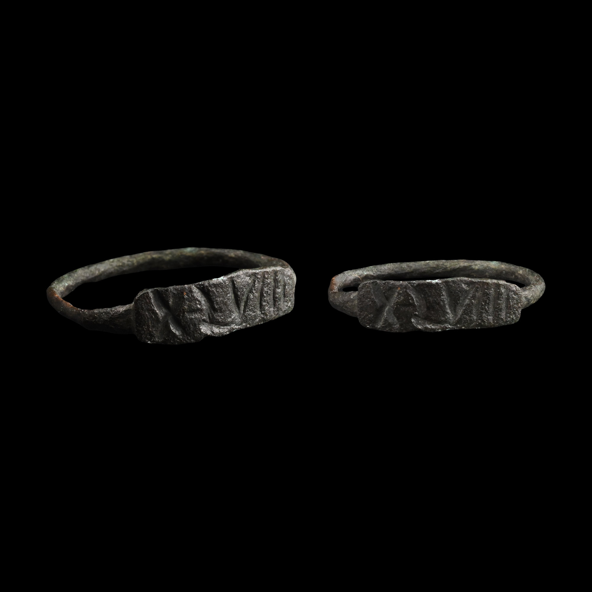 Roman Bronze Ring with XLVIII