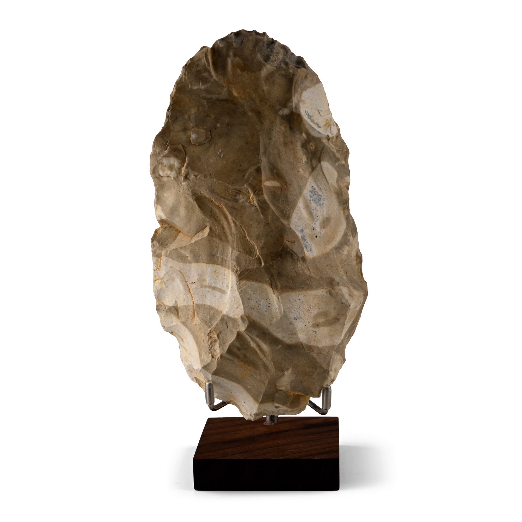 Large Stone Age Acheulean Ovate Flint Handaxe