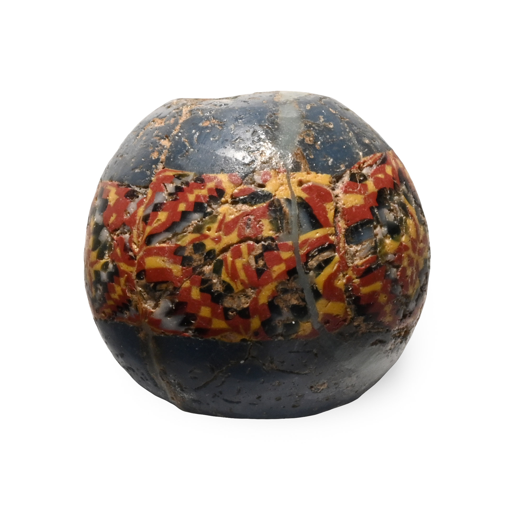 Roman Chequerboard Millefiori Glass Bead