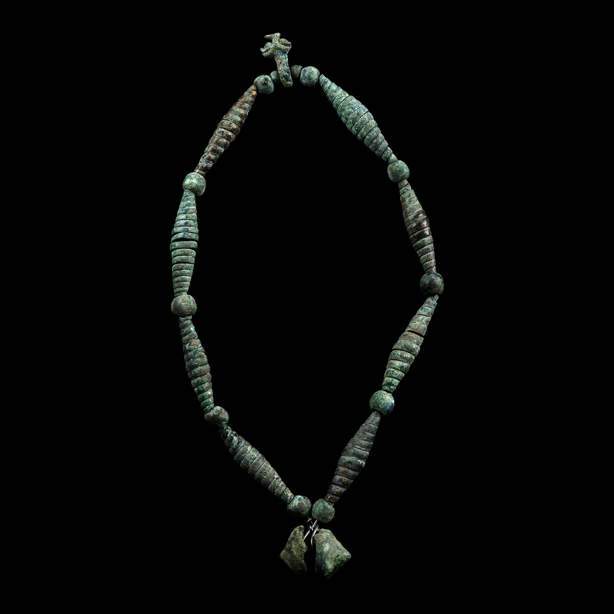 Bronze Age Coiled Bead Necklace with Pendants