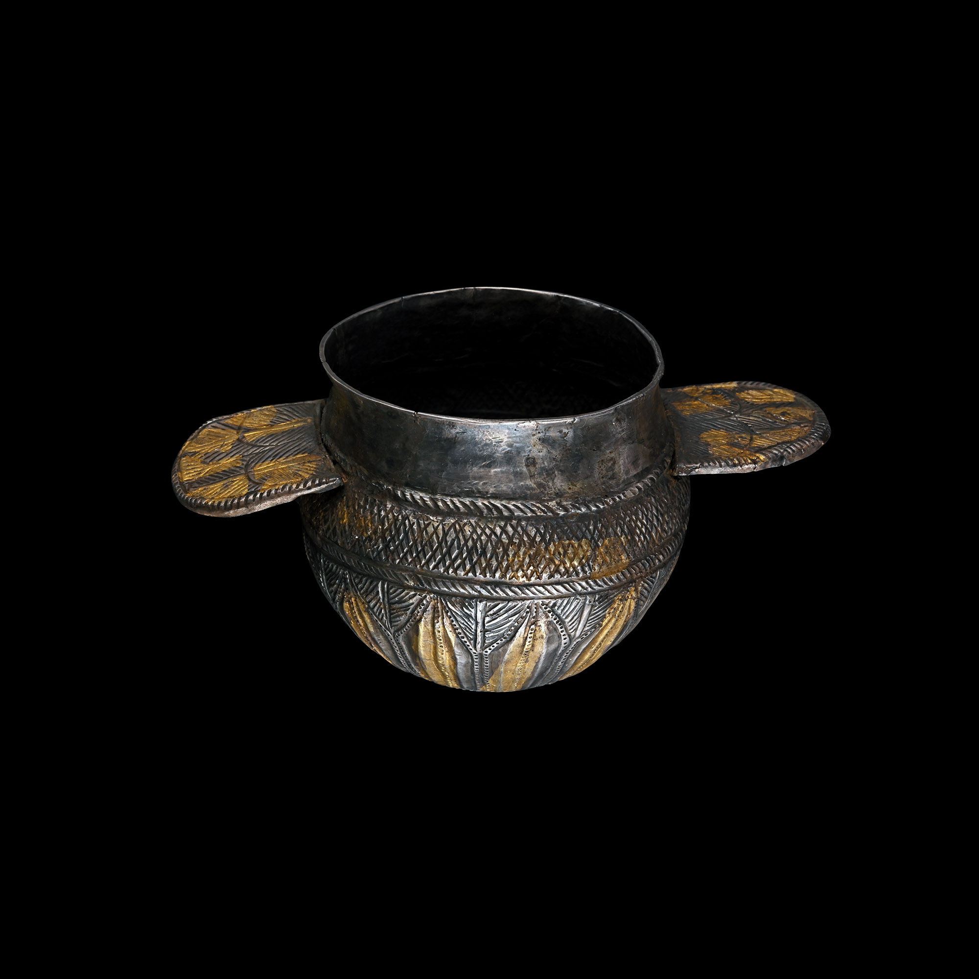 Greek Silver-Gilt Wine Cup with Handles