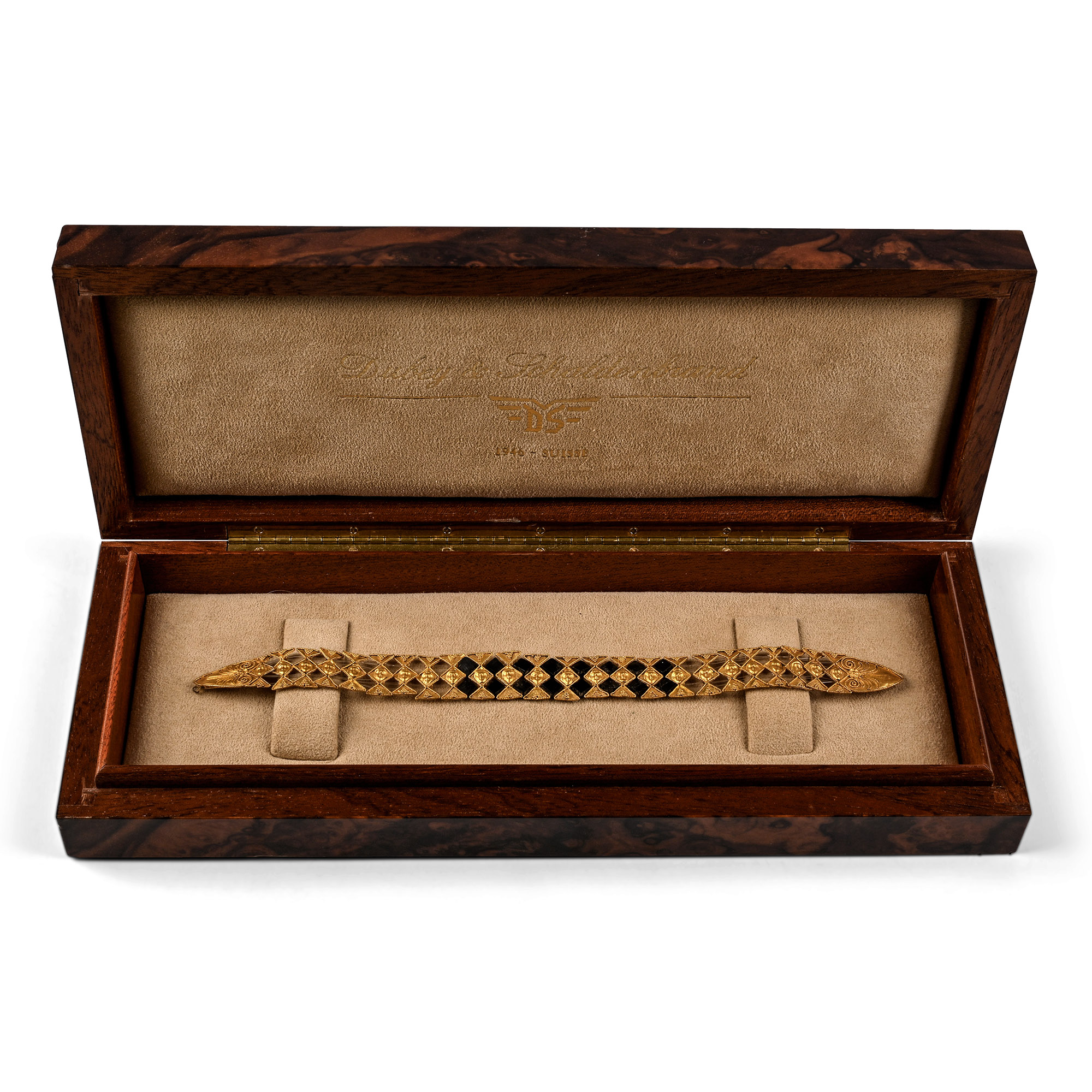 Greek Gold and Jet Diadem with Masks