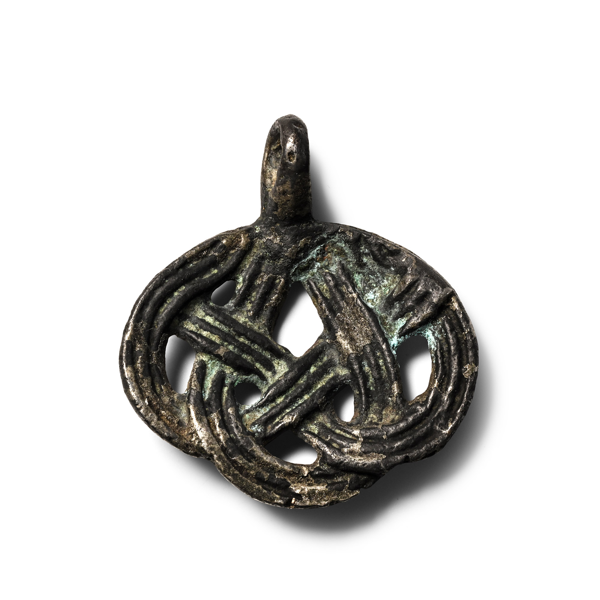 Scandinavian Bronze Pendant with Interlace.