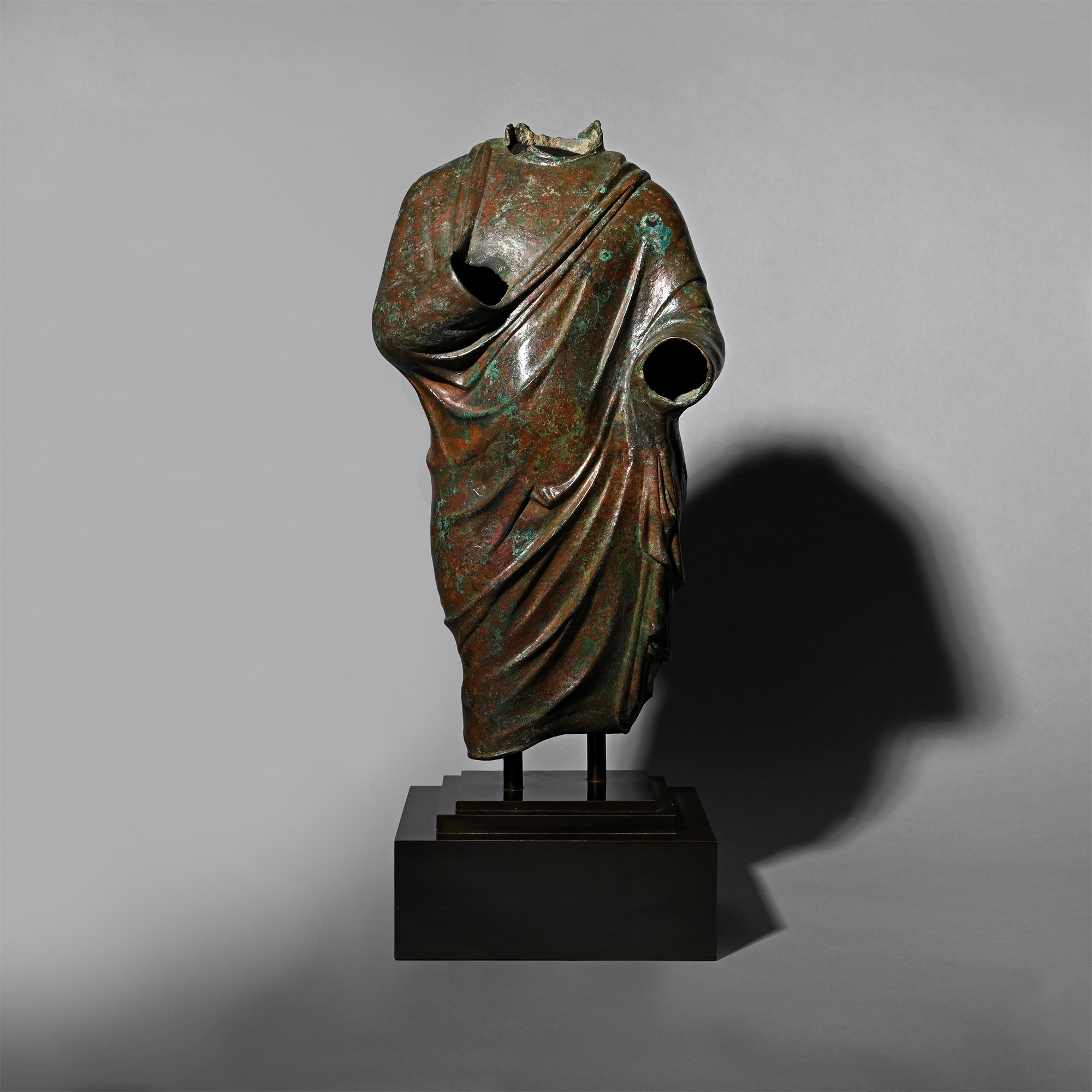 Large Roman Bronze Robed Torso
