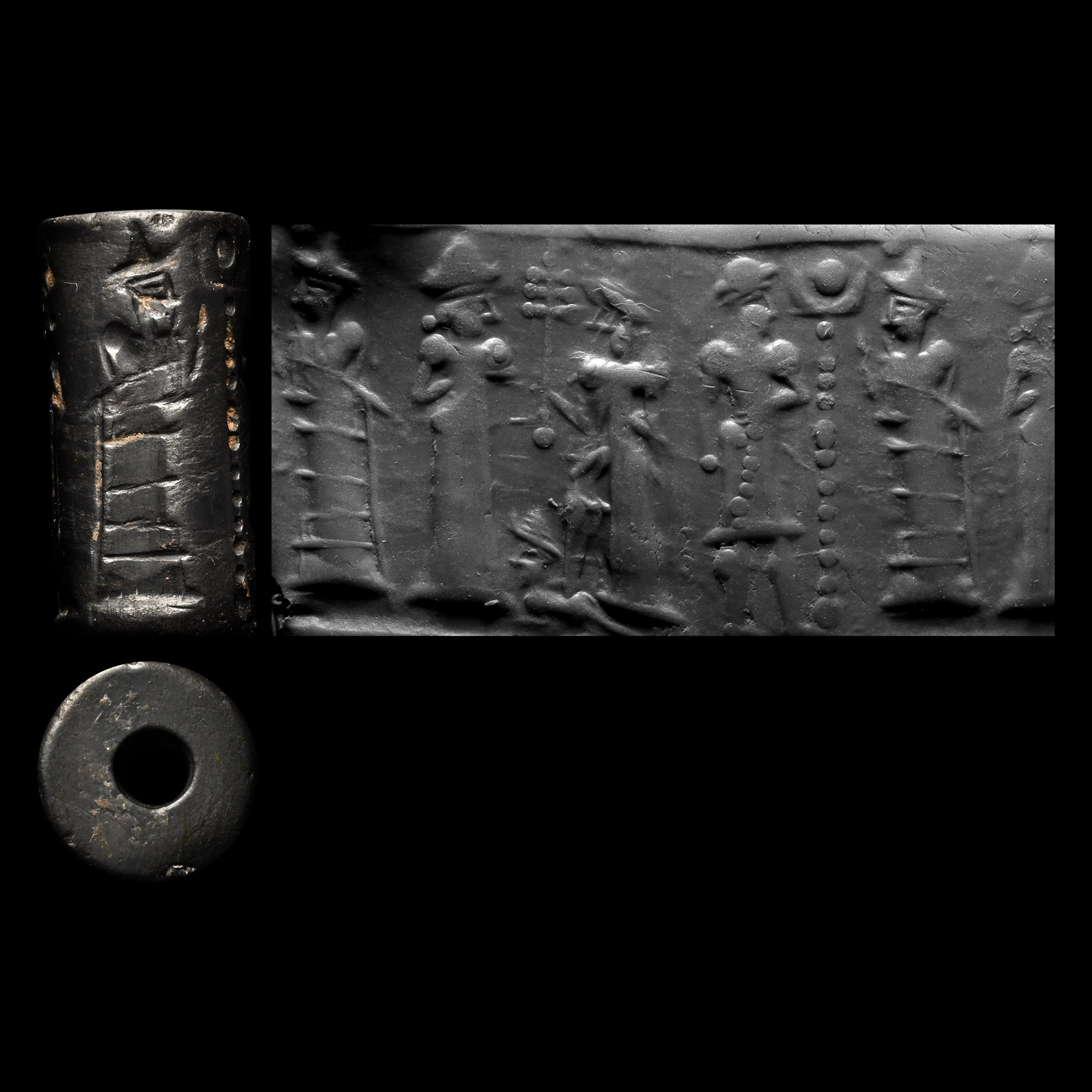 Old Babylonian Haematite Cylinder Seal with Lamma Goddess