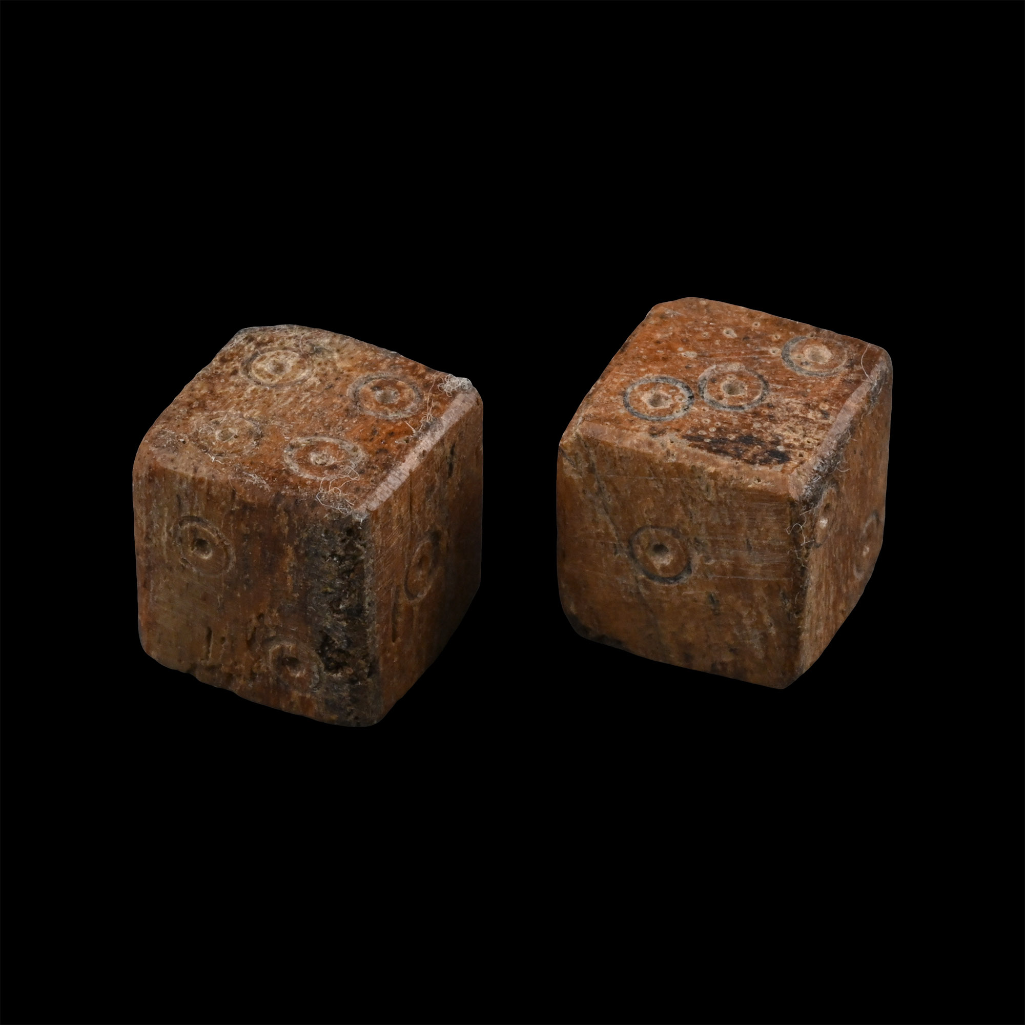 Roman Bone Gaming Dice Pair