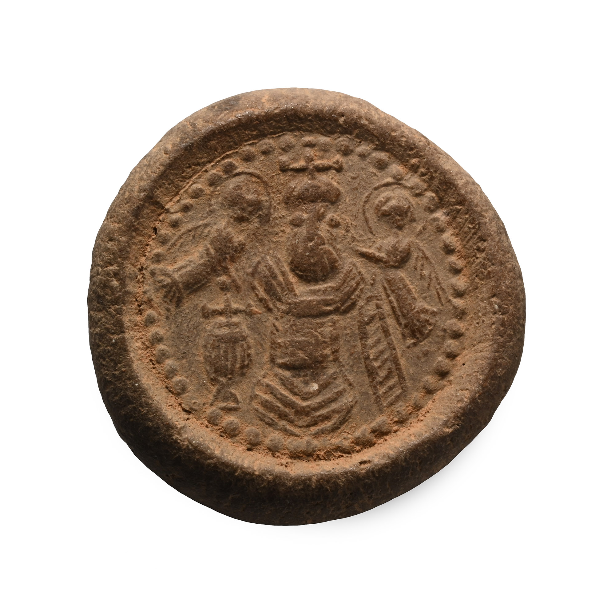 Christian St Simeon Stylites the Younger with Vessels Terracotta Pigrim's Token